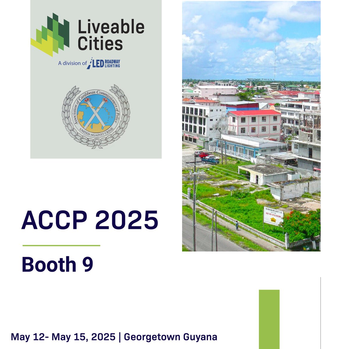 🚨 Next stop: #ACCP2025!
Visit Liveable Cities at Booth 9 and see how we’re building smarter, safer communities.

Let’s reimagine the future — together. 🌆

#SmartCommunities #PublicSafety #LiveableCities