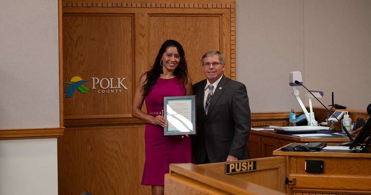 On May 6, Commissioners proclaimed the month of May National Water Safety Month.

Commissioner Wilson presented the proclamation to Amanda Wilson, who received it on behalf of the Florida Department of Children and Families.

#PolkCountyFL #NationalWaterSafetyMonth