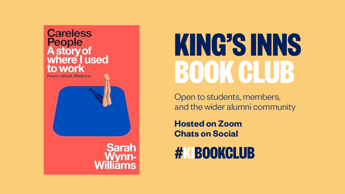 📚 The final King’s Inns Book Club meeting of this academic year will take place on 9th June. The book selected by member vote was Careless People: a story of where I used to work by Sarah Wynn-Williams.

Register to participate 👉 kingsinns.ie/news-events/bo…

#KIBookClub #KingsInns