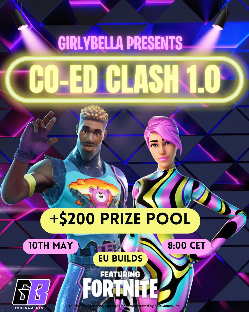 GirlyBella (@igirlybella) on Twitter photo 🏆$200 CO-ED CLASH🏆
✨Duos Builds✨
⏰ May 10TH
⚔️8:00 CET
📌To be chosen : (Invites only)
- Follow <a href="/iGirlyBella/">GirlyBella</a>
- Like & Retweet ♻️
- Reply with interest 💜
(No retweet = No invite) 🏆$200 CO-ED CLASH🏆
✨Duos Builds✨
⏰ May 10TH
⚔️8:00 CET
📌To be chosen : (Invites only)
- Follow <a href="/iGirlyBella/">GirlyBella</a>
- Like & Retweet ♻️
- Reply with interest 💜
(No retweet = No invite)