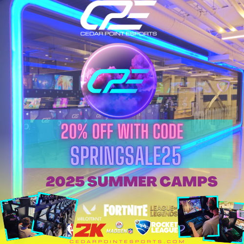 Save 20% on your summer camp sign up today use the code SPRINGSALE25

Reserve your spot today at
cedarpointesports.com/summer