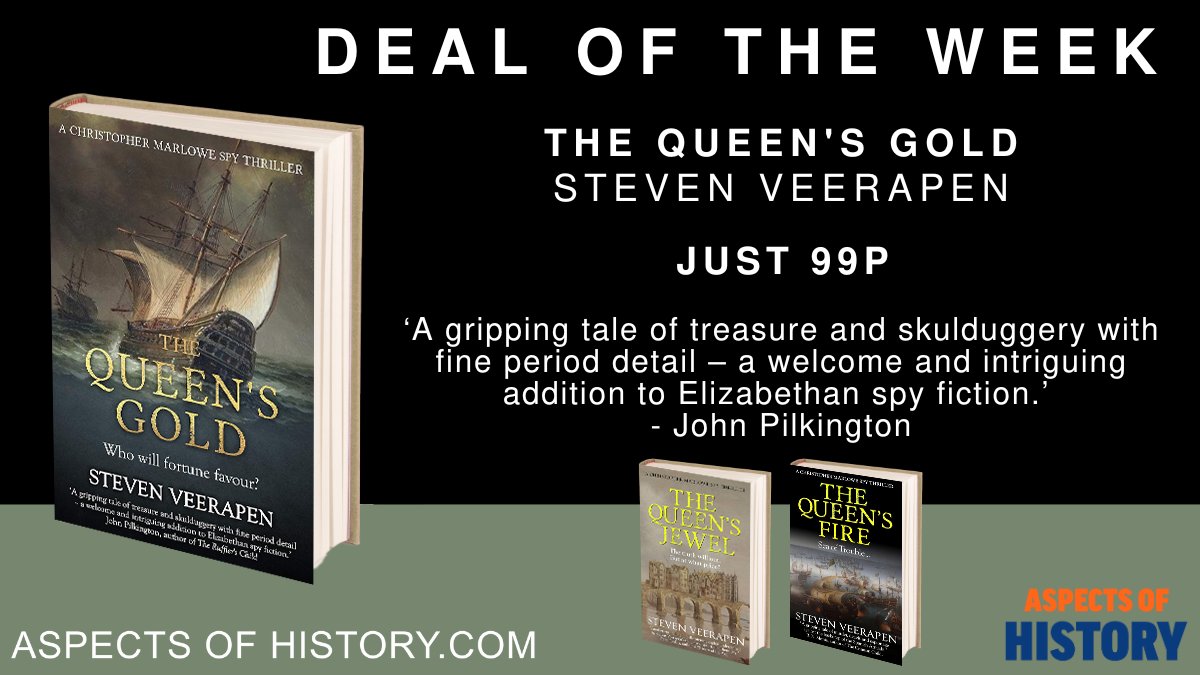 Aspects of History (@aspectshistory) on Twitter photo #DealoftheWeek
The Queen's Gold, by <a href="/stevenveerapen/">Steven Veerapen</a>
Just 99p/c
"A welcome and intriguing addition to Elizabethan spy fiction."
<a href="/KindlePromos/">Kindle Promotions and more!</a>
#historicalfiction #spies #bookboost #DealoftheWeek
The Queen's Gold, by <a href="/stevenveerapen/">Steven Veerapen</a>
Just 99p/c
"A welcome and intriguing addition to Elizabethan spy fiction."
<a href="/KindlePromos/">Kindle Promotions and more!</a>
#historicalfiction #spies #bookboost