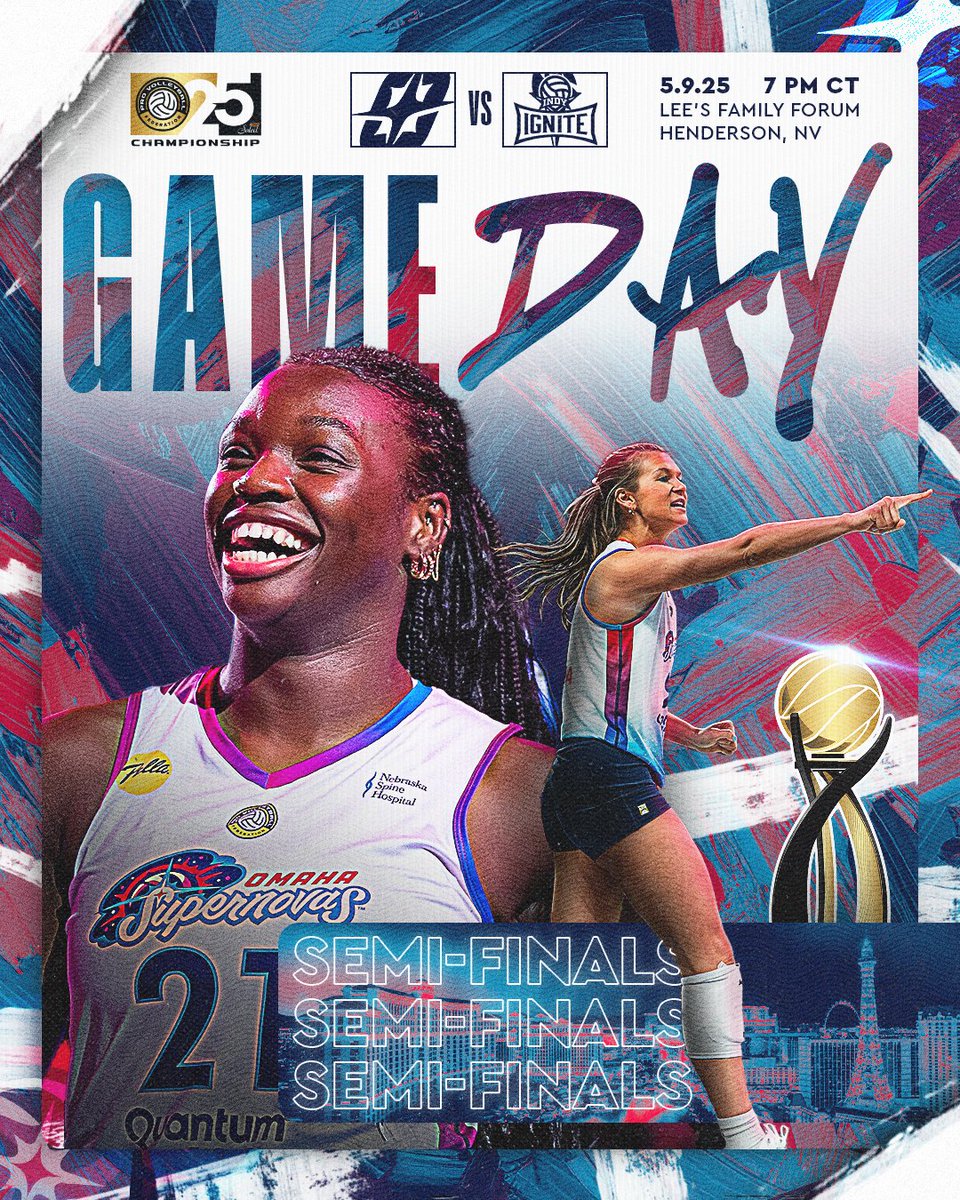 IT'S PLAYOFFS TIME!! LET'S GO!! 🔥 

Omaha Supernovas 🆚 Indy Ignite
🕖 7 PM CT
📍Lee's Family Forum
📺 CBS Sports
🎙️ KCRO 660 AM
📓 tinyurl.com/SemiFinalsMatc…