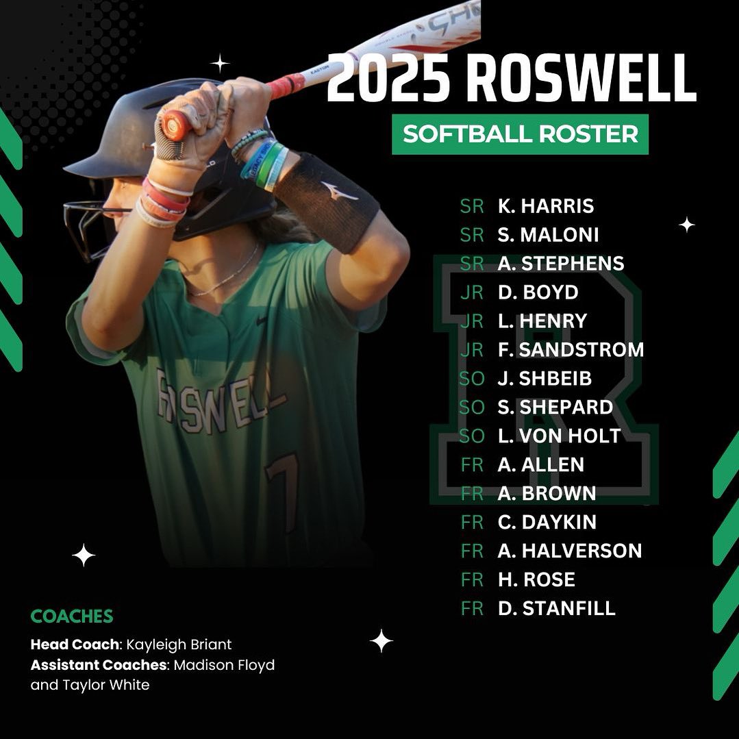 Introducing our 2025-2026 roster 🥎🔥 #RoswellSoftball #WeR