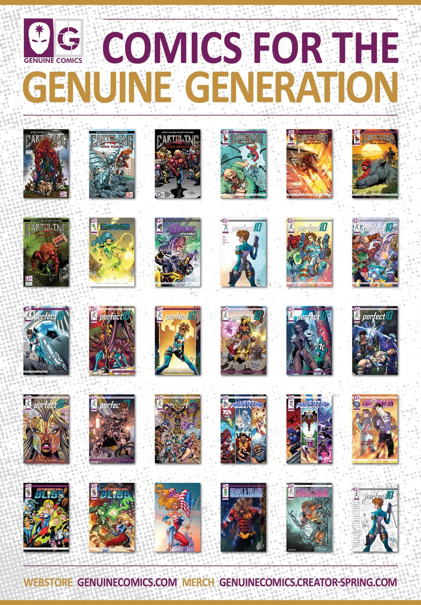 GenuineComics's tweet image. One small studio, one big universe!
Website: genuinecomics.com
Merch store: genuinecomics.creator-spring.com