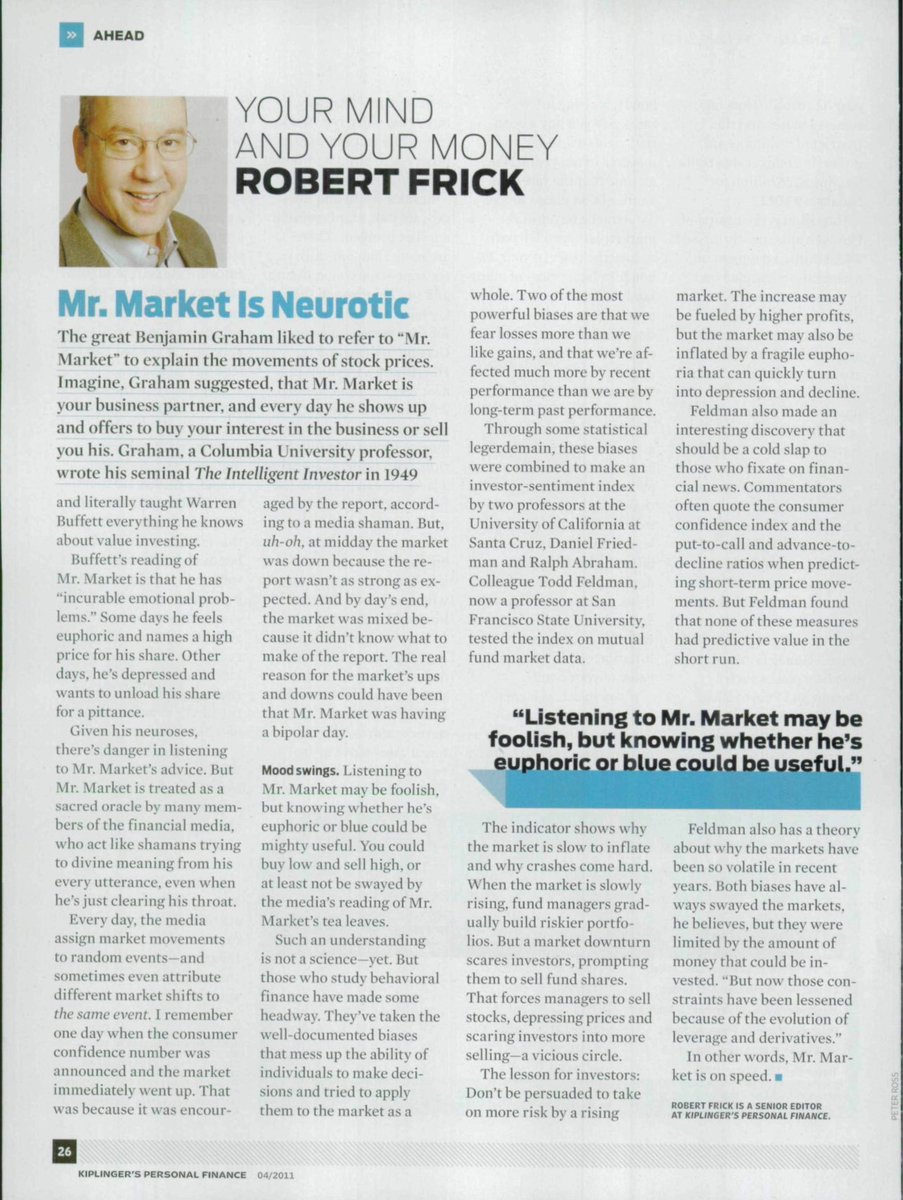 thebigideas_'s tweet image. Mr. Market is Neurotic

Nice article, the market serves you, you only have to deal with Mr. market when it suits you.

Understand his moods better and you can better capitalise on them.