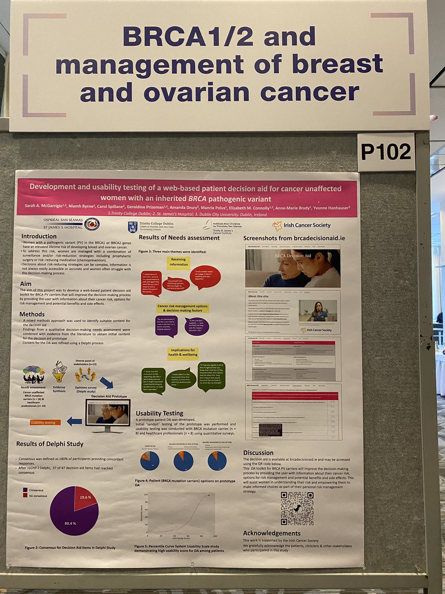 Sarah McGarrigle (@drsmcgarrigle) on Twitter photo It has been a wonderful few days hearing about the latest advances in hereditary breast & ovarian cancer here in Montrèal <a href="/BRCASymposium/">BRCA Symposium</a>. Delighted to have the opportunity to present our #BRCA decision aid <a href="/CancerInstIRE/">Trinity St James's Cancer Institute</a> <a href="/stjamesdublin/">St James's Hospital</a> <a href="/tcddublin/">Trinity College Dublin</a> <a href="/YHanhauser/">Yvonne Hanhauser</a> It has been a wonderful few days hearing about the latest advances in hereditary breast & ovarian cancer here in Montrèal <a href="/BRCASymposium/">BRCA Symposium</a>. Delighted to have the opportunity to present our #BRCA decision aid <a href="/CancerInstIRE/">Trinity St James's Cancer Institute</a> <a href="/stjamesdublin/">St James's Hospital</a> <a href="/tcddublin/">Trinity College Dublin</a> <a href="/YHanhauser/">Yvonne Hanhauser</a>