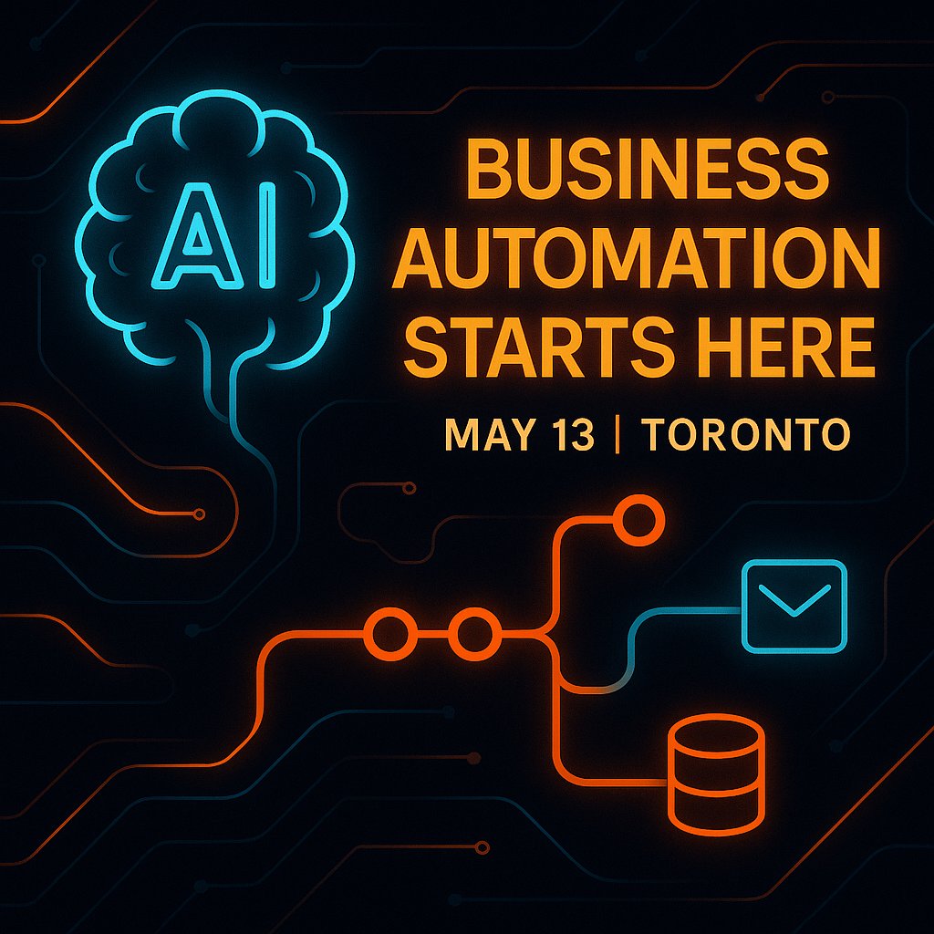 TorontoStarts (@torontostarts) on Twitter photo Startup founders, freelancers, ops teams — this one’s for you.
<a href="/Flowgrammers/">Flowgrammer.ca</a> Meetup → Real n8n workflows + AI tools
📅 May 13 | 📍 Workhaus
<a href="/globetoronto/">GlobeToronto</a> <a href="/GoldenVentures/">Golden Ventures</a> <a href="/AWScloud_Canada/">AWS Canada</a>
🎟️ lu.ma/qsw9vpan Startup founders, freelancers, ops teams — this one’s for you.
<a href="/Flowgrammers/">Flowgrammer.ca</a> Meetup → Real n8n workflows + AI tools
📅 May 13 | 📍 Workhaus
<a href="/globetoronto/">GlobeToronto</a> <a href="/GoldenVentures/">Golden Ventures</a> <a href="/AWScloud_Canada/">AWS Canada</a>
🎟️ lu.ma/qsw9vpan