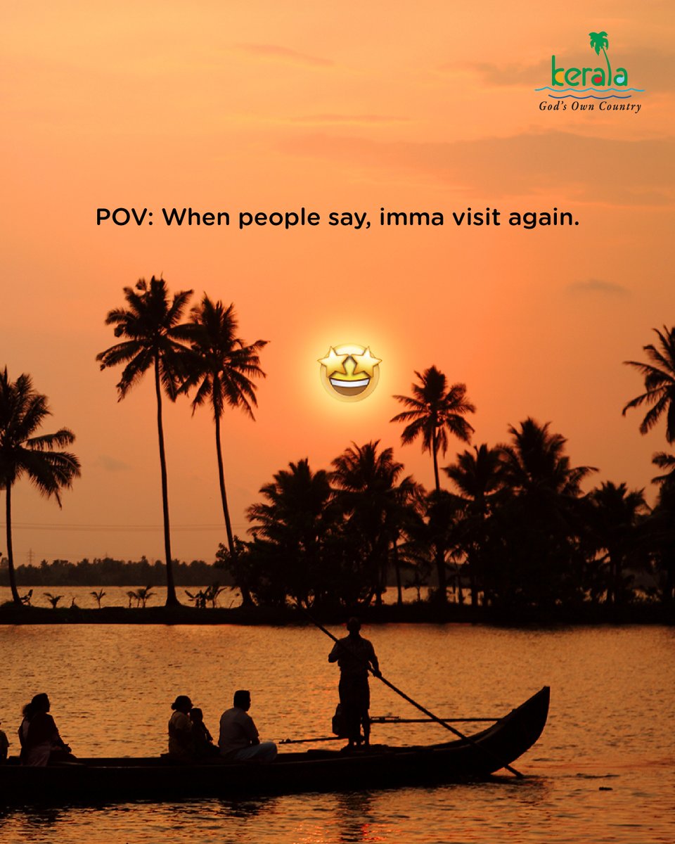 KeralaTourism's tweet image. Come for the sights, stay for the feels.

#ItsKeralaSeason #ExploreKerala #TravelVibes #KeralaTourism