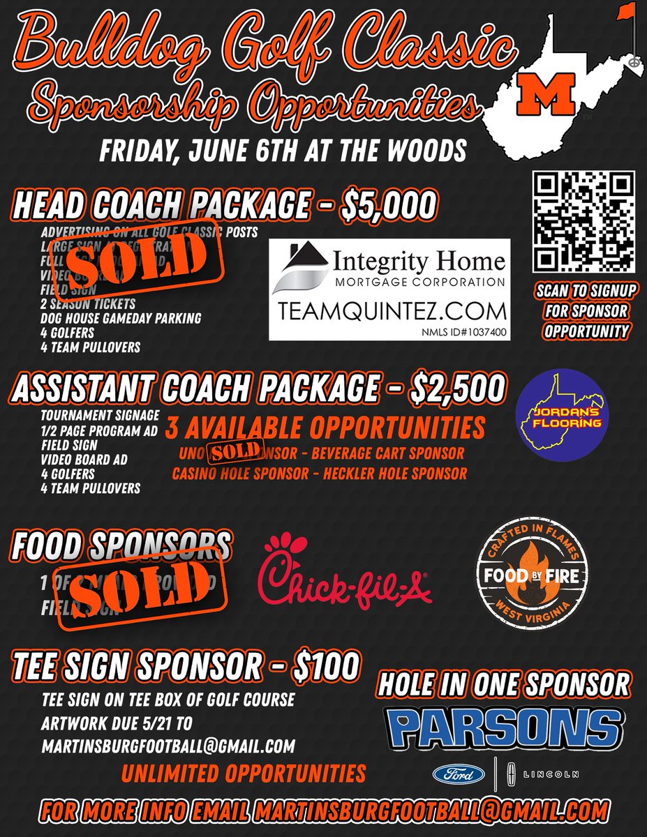 Martinsburg Bulldog Football (@mburgfootball) on Twitter photo We are thrilled to welcome our assistant coach sponsor, <a href="/jordansflooring/">JordansFlooring inc</a>, Presented by @teamquintez! There is still room for 3 more assistant coach sponsors, don’t miss your chance to show your support! Tee signs are also available, promote your business and back the Dogs! We are thrilled to welcome our assistant coach sponsor, <a href="/jordansflooring/">JordansFlooring inc</a>, Presented by @teamquintez! There is still room for 3 more assistant coach sponsors, don’t miss your chance to show your support! Tee signs are also available, promote your business and back the Dogs!