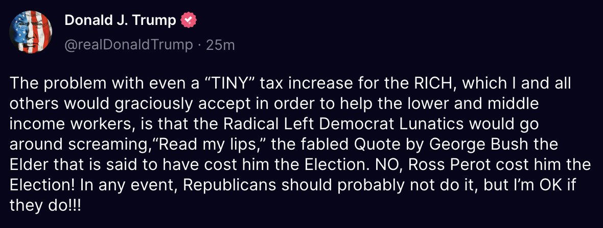 🟦"Trump sorprende: 'Accetterei un aumento delle tasse per i ricchi'"