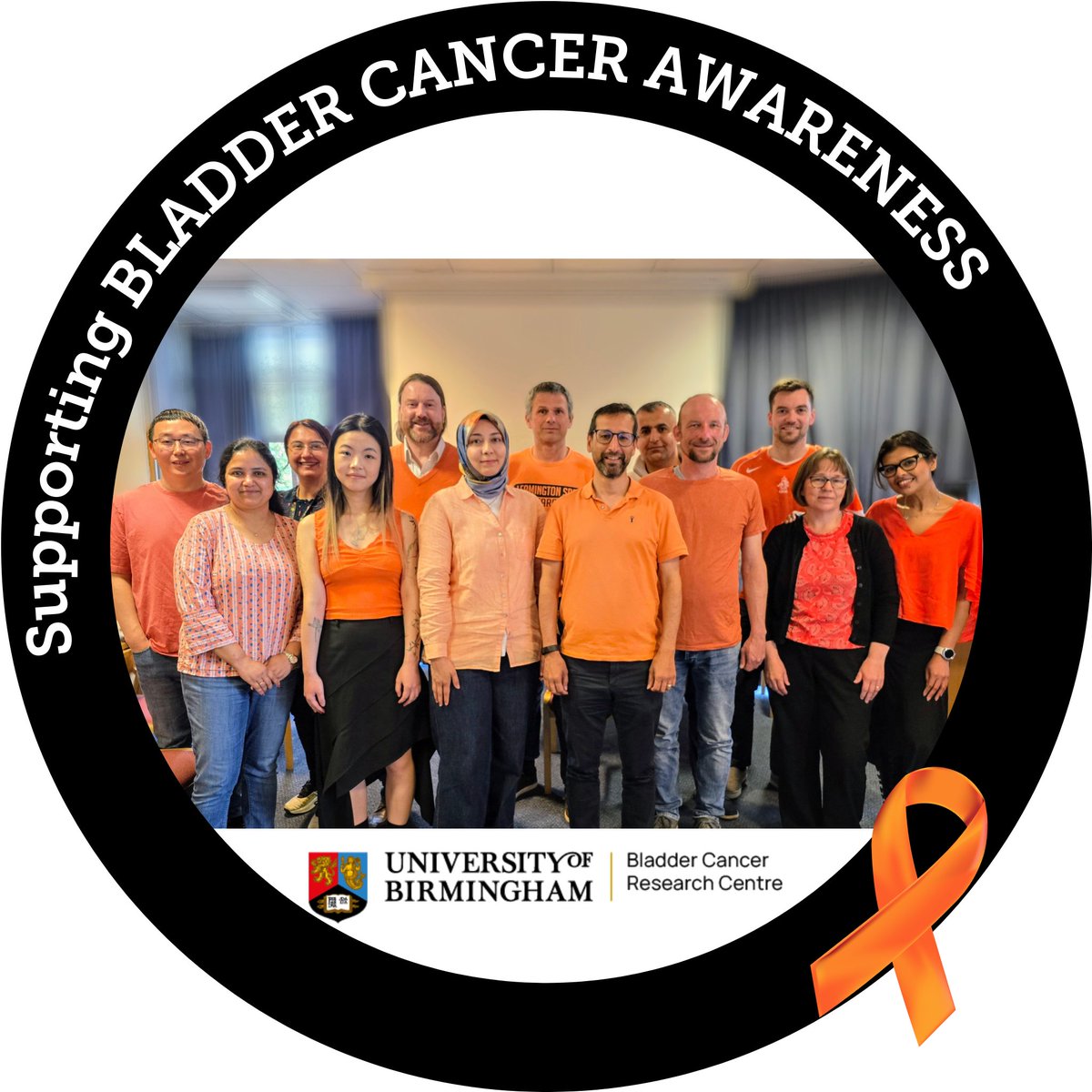 College of Medicine and Health (UoB) (@unibirm_cmh) on Twitter photo Our <a href="/unibirmingham/">Uni of Birmingham</a> Bladder Cancer Research Centre team are wearing orange to highlight #BladderCancerAwarenessMonth!
Find out more about their ground-breaking work to improve outcomes for bladder cancer patients: birmingham.ac.uk/research/centr… <a href="/IcgsUob/">Cancer and Genomic Sciences</a> <a href="/UoBmedicalsci/">UoB School of Medical Sciences</a> <a href="/UoBinfectionsch/">UoB School of Infection, Inflammation & Immunology</a> Our <a href="/unibirmingham/">Uni of Birmingham</a> Bladder Cancer Research Centre team are wearing orange to highlight #BladderCancerAwarenessMonth!
Find out more about their ground-breaking work to improve outcomes for bladder cancer patients: birmingham.ac.uk/research/centr… <a href="/IcgsUob/">Cancer and Genomic Sciences</a> <a href="/UoBmedicalsci/">UoB School of Medical Sciences</a> <a href="/UoBinfectionsch/">UoB School of Infection, Inflammation & Immunology</a>