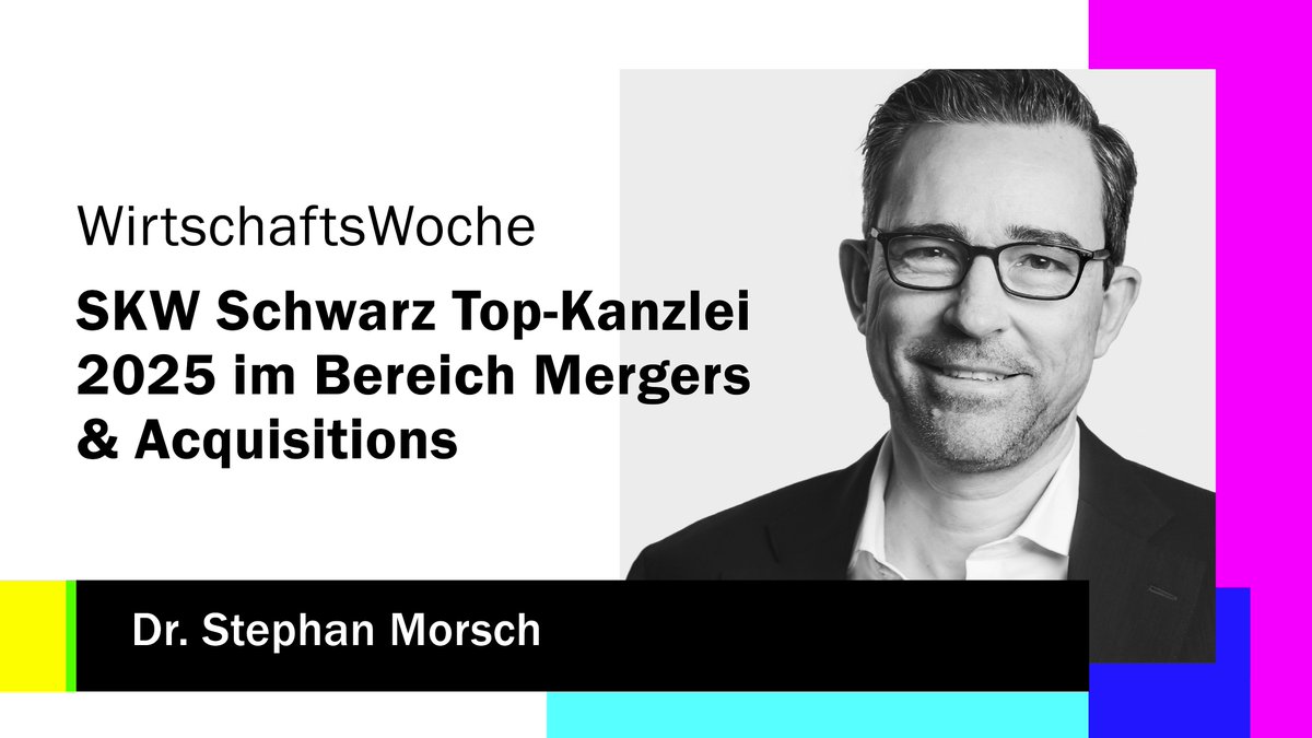 🤩 SKW Schwarz wurde im aktuellen Ranking von WiWo-Top-Kanzleien (WirtschaftsWoche) in der Kategorie Mergers &amp; Acquisitions genannt und Dr. Stephan Morsch als Top-Anwalt in dem Bereich besonders hervorgehoben.
Gratulation zu diesem tollen Erfolg!
#wiwo #topkanzlei #topanwalt