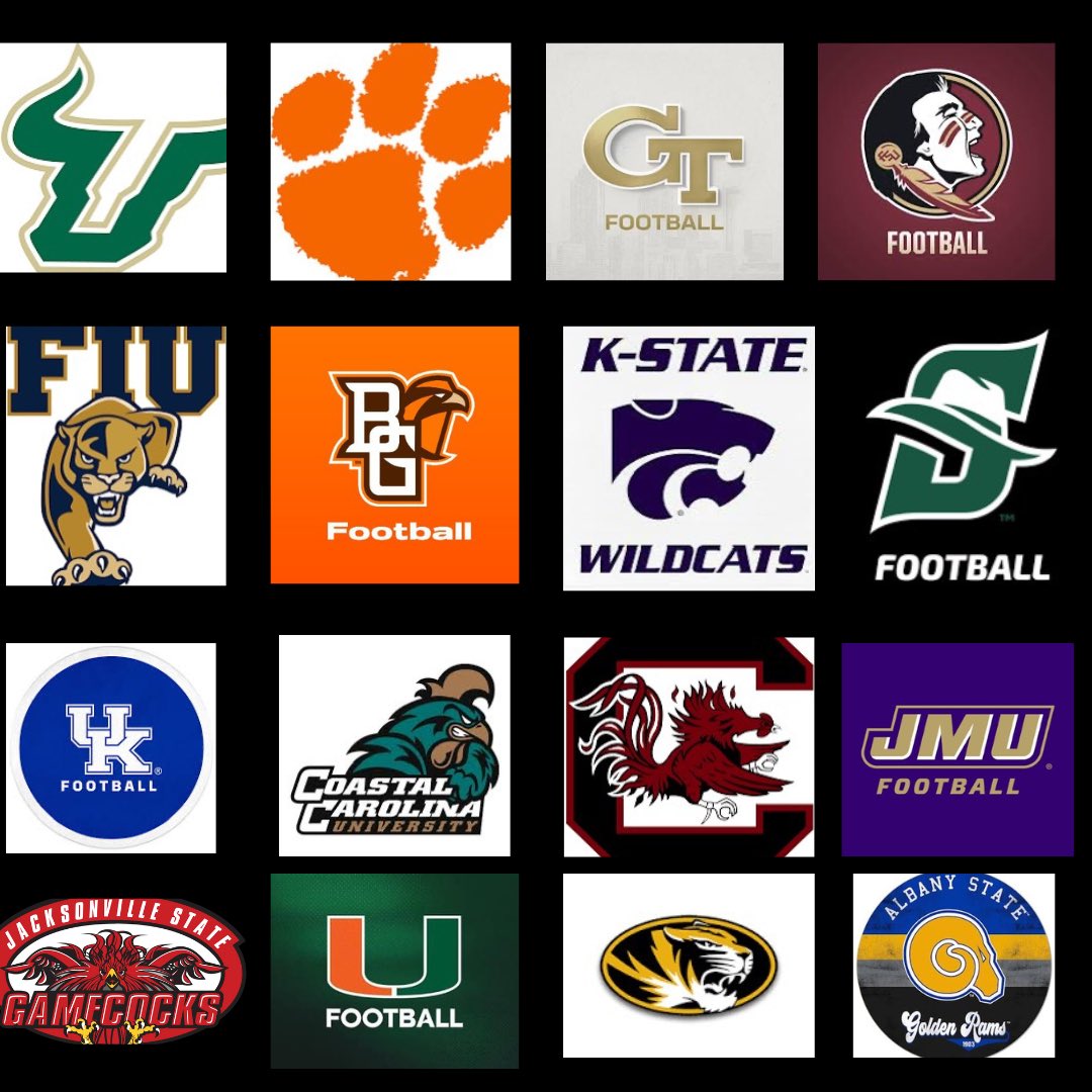 Big things happening in Blountstown!! Thank you to these schools for coming by to recruit our Tigers this past week. We have had 4 kids pick up D1 Offers in the past week. We got more players that are on the verge of getting one as well. Come by and see us! #ComeToBlountstown 🐅
