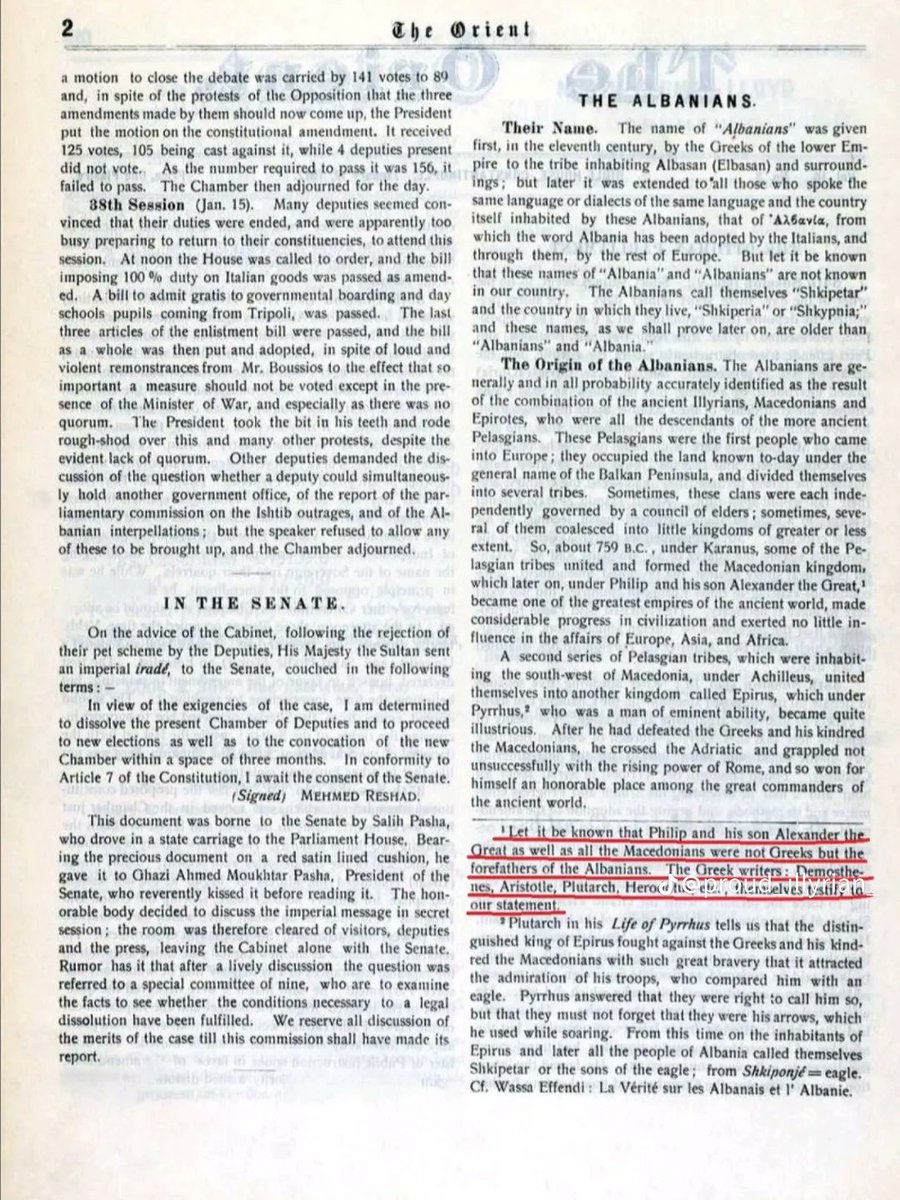 alex_velaj's tweet image. Let it be known that Philip and his son Alexander the great as well as all the Macedonians were not greeks but the forefathers of Albanians - The Orient
