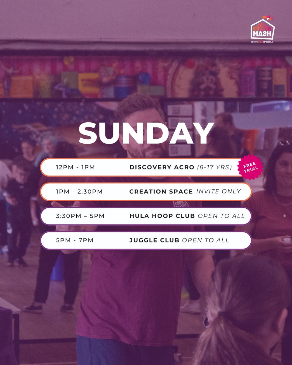 What’s On This Weekend at CircusMASH?

🎪 Sunday: Hula Hoop Club + Juggle Club!
A chance to learn, play, and spin your way through the day.

📍 Kings Heath, B14

🔗 circusmash.co.uk/classes/adult-…

#WeekendPlans #CircusVibes #BirminghamEvents