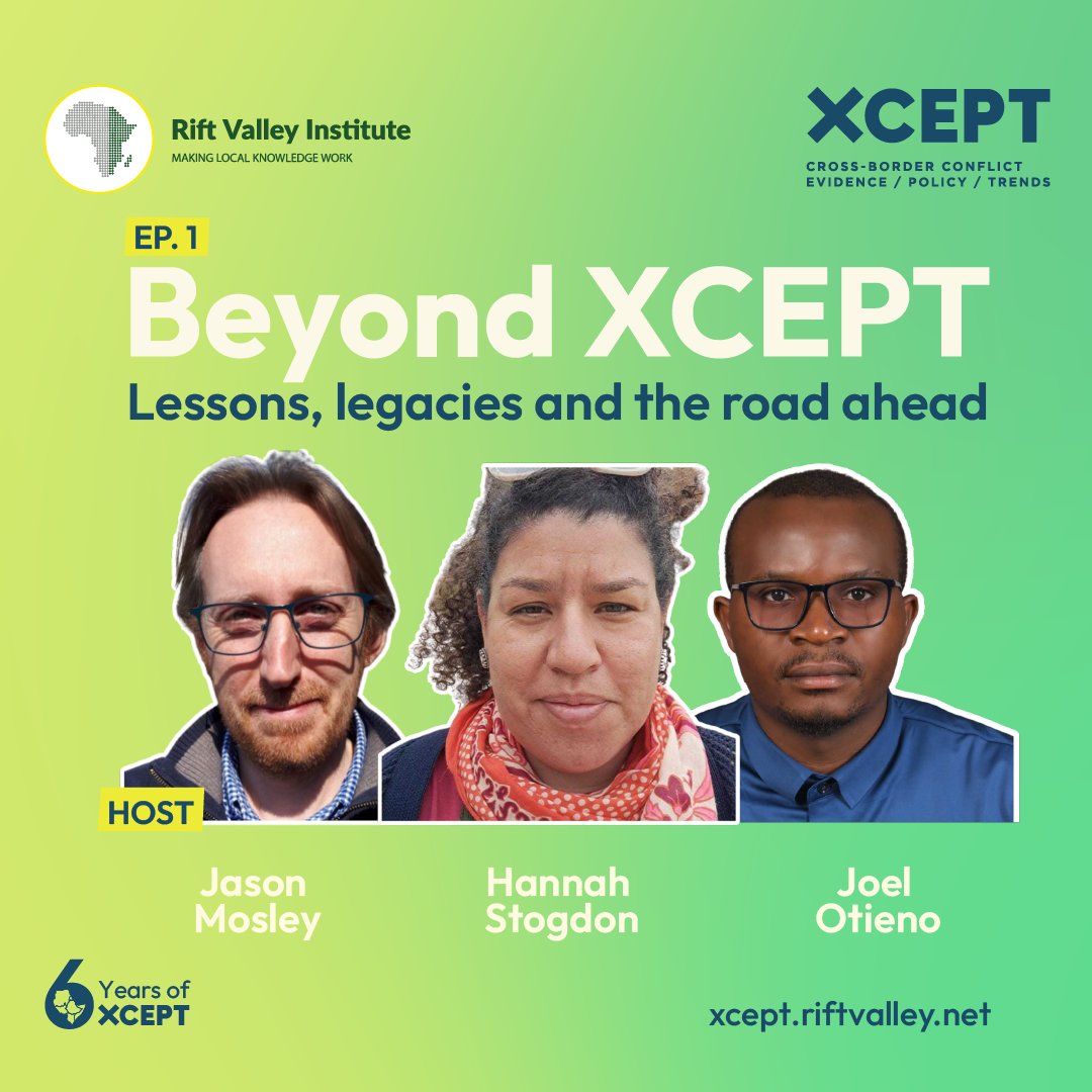 Rift Valley Institute (@rvinews) on Twitter photo What has XCEPT taught us about navigating conflict across borders?
In the first of six episodes of the Beyond Series, <a href="/africaupdate/">Jason Mosley</a>, <a href="/hannahstogdon/">hannah stogdon</a> and <a href="/JoelOdiwuor/">Joel Otieno</a> reflect on six years of work with <a href="/XCEPT_Research/">XCEPT Research</a>
Listen: bit.ly/BeyondXCEPT
More: xcept.riftvalley.net What has XCEPT taught us about navigating conflict across borders?
In the first of six episodes of the Beyond Series, <a href="/africaupdate/">Jason Mosley</a>, <a href="/hannahstogdon/">hannah stogdon</a> and <a href="/JoelOdiwuor/">Joel Otieno</a> reflect on six years of work with <a href="/XCEPT_Research/">XCEPT Research</a>
Listen: bit.ly/BeyondXCEPT
More: xcept.riftvalley.net