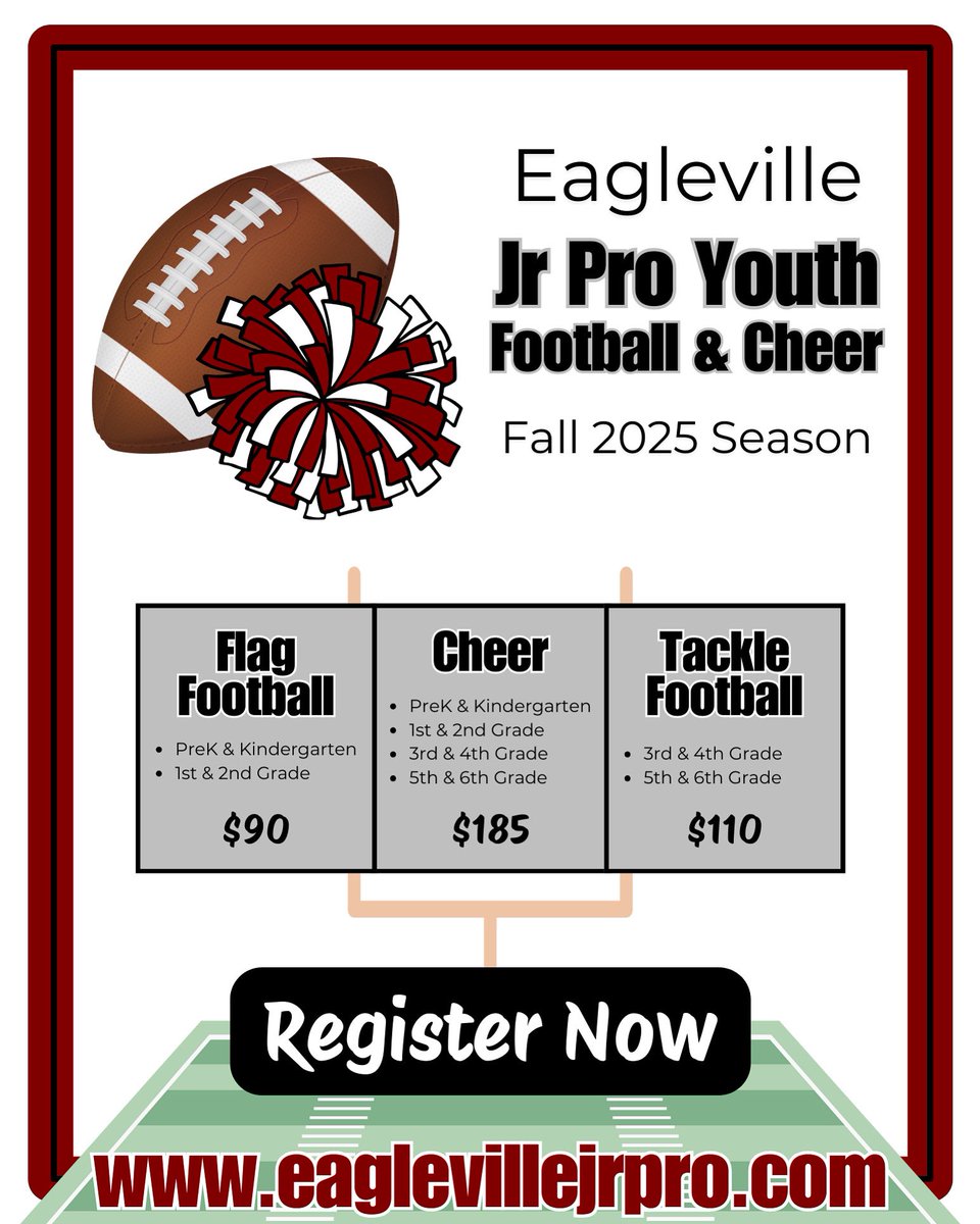 EaglevilleJr's tweet image. 🚨🦅📣 Today is the LAST day to sign up for cheer!