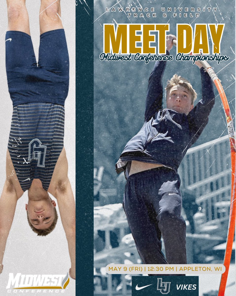 Meet Day!

👟Midwest Conference Championships(Outdoor)Day 1
📍Whiting Track &amp; Field Complex: Appleton, WI 
⏱️ Field: 12:30PM, Track: 2:00PM
📊 results.adkinstrak.com/meets/52734
🎥 vikings.lawrence.edu/watch/?Archive…

#LUTFVikings | #ReadyTheShip