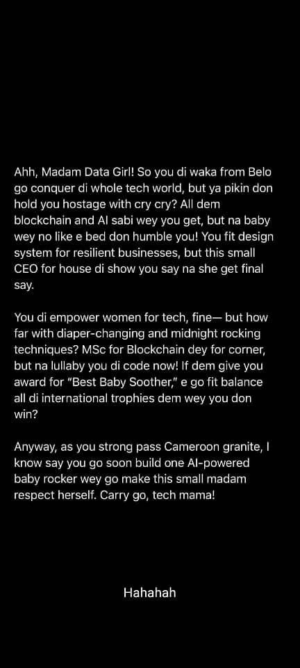 All work and no play makes Mary a dull girl 🤣🤣🤣

Read what <a href="/chatgpt/">ChatGPT</a> had to say about Data Girl Tech's founder <a href="/SelmaNdi/">Selma Ndi(DataGirl)</a> 

Why don't you give a go and share with us in the comments 😃😃
#datagirltech #TGIF #ChatGPT