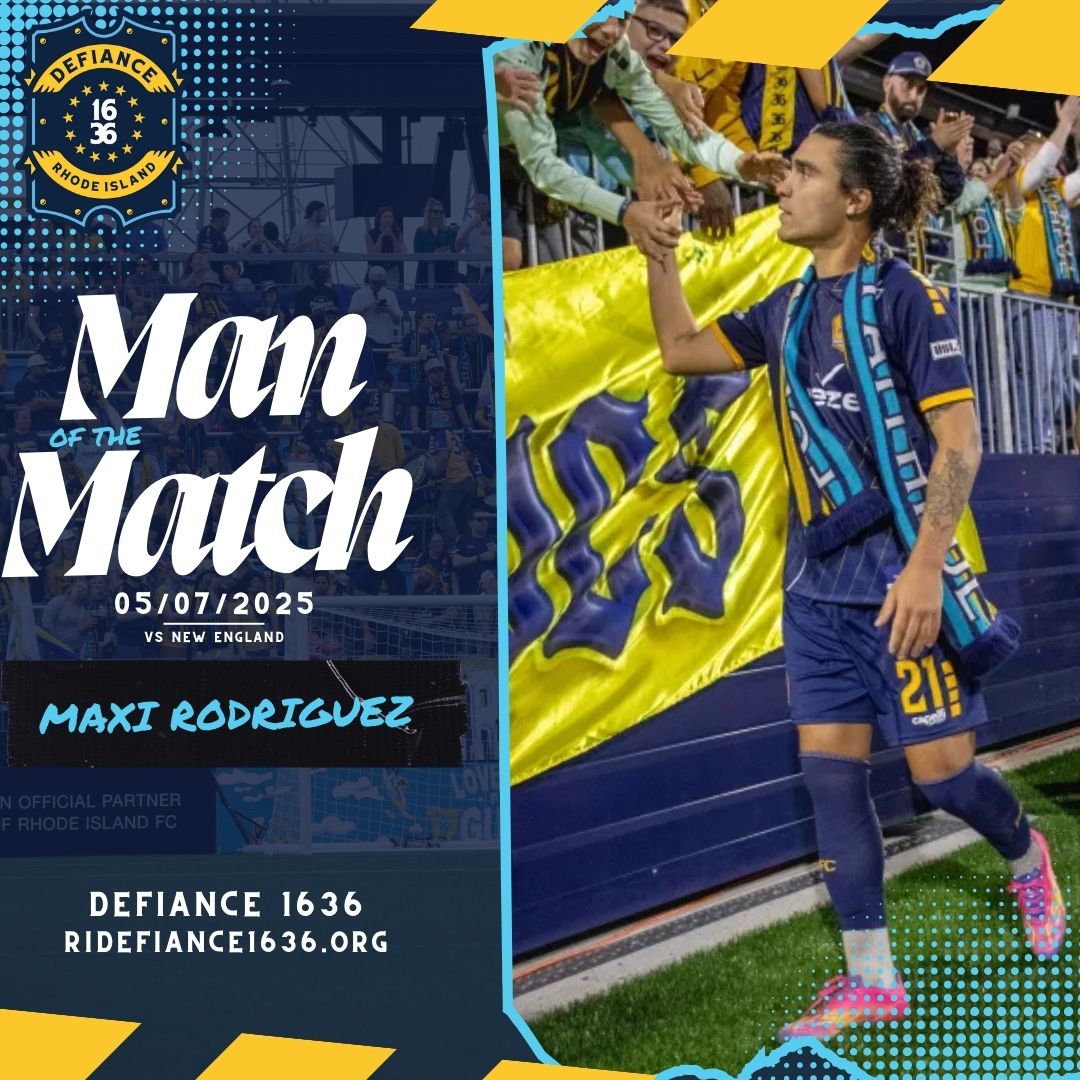 Defiance 1636 ⚓️ (@ridefiance1636) on Twitter photo DEFIANCE 1636 MAN OF THE MATCH <a href="/MaxiRodrigue21/">Maxi Rodriguez</a>
He put a goal in against the boys up the road and lit the place up. He played his ass off and showed passion on the pitch and we can't thank him enough for this. Fuck Detroit bro, this is your home 🏠
#foreverfaithfulri #usoc2025 DEFIANCE 1636 MAN OF THE MATCH <a href="/MaxiRodrigue21/">Maxi Rodriguez</a>
He put a goal in against the boys up the road and lit the place up. He played his ass off and showed passion on the pitch and we can't thank him enough for this. Fuck Detroit bro, this is your home 🏠
#foreverfaithfulri #usoc2025