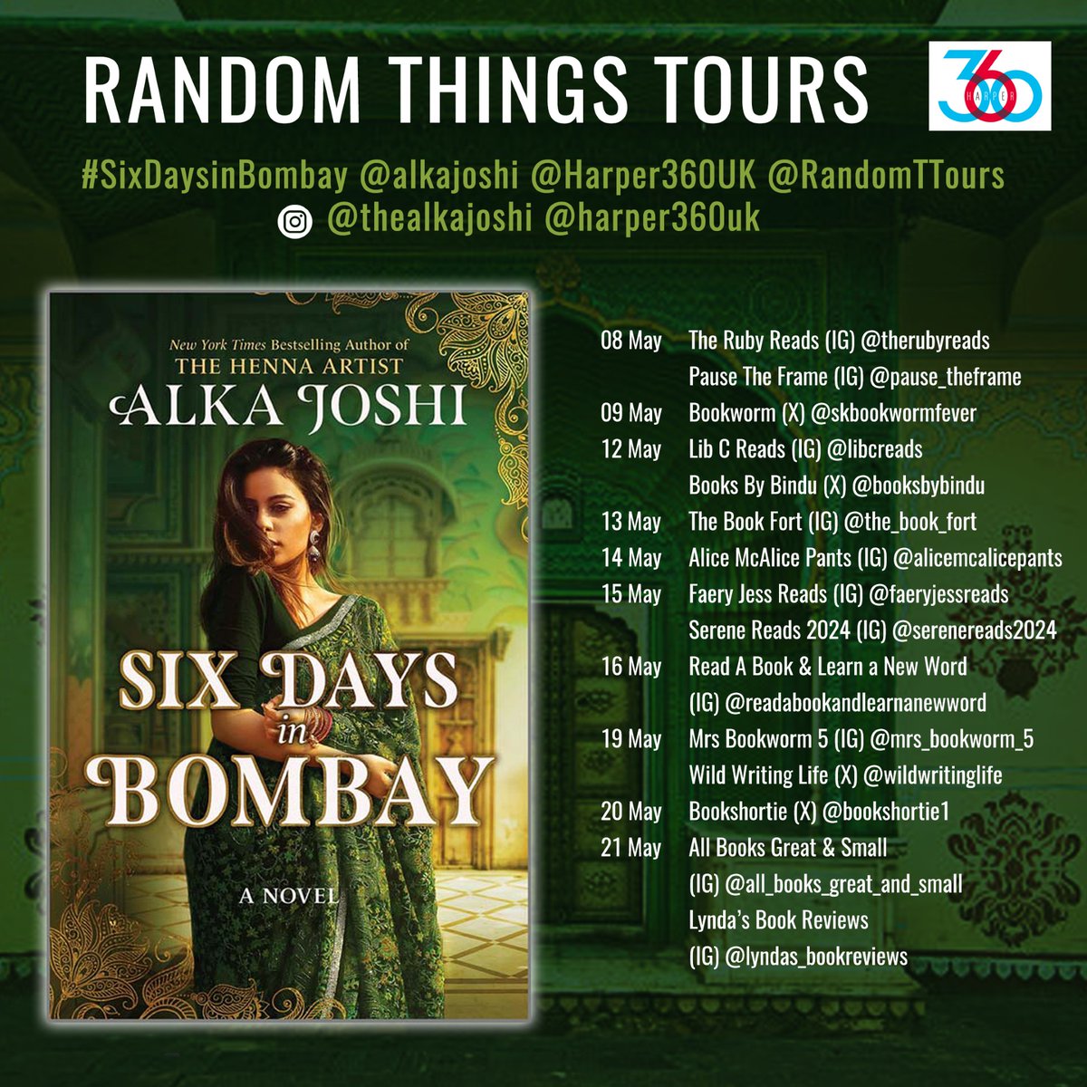Laughter and Thunderstorms (skbookwormfever) (@skbookwormfever) on Twitter photo My review for #SixDaysInBombay by <a href="/alkajoshi/">Alka Joshi</a>
Many thanks to <a href="/Harper360UK/">Harper360UK</a> and <a href="/RandomTTours/">Random Things Tours 🇺🇦</a> for the blog tour
Full review is live on my blog page:
Bookworm: Six Days In Bombay - Blog Tour laugherandthunderstorms.blogspot.com/2025/05/six-da…
#BookReview #bookblogger My review for #SixDaysInBombay by <a href="/alkajoshi/">Alka Joshi</a>
Many thanks to <a href="/Harper360UK/">Harper360UK</a> and <a href="/RandomTTours/">Random Things Tours 🇺🇦</a> for the blog tour
Full review is live on my blog page:
Bookworm: Six Days In Bombay - Blog Tour laugherandthunderstorms.blogspot.com/2025/05/six-da…
#BookReview #bookblogger