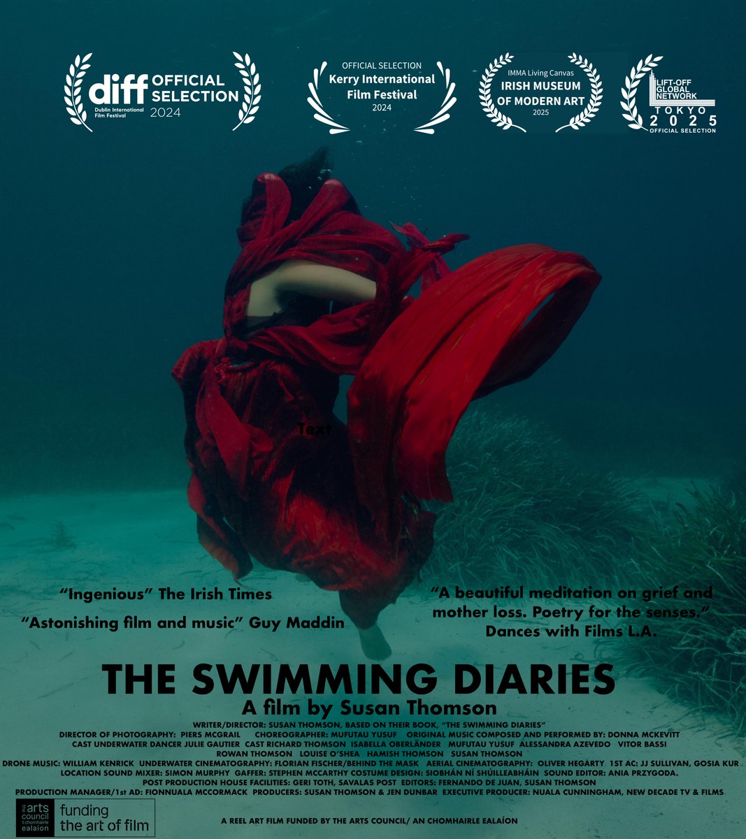scmthomson's tweet image. The Swimming Diaries (2024, 100 mins) is Official Selection at Tokyo Lift-Off film Festival  @TokyoLiftOff  Many thanks to @artscouncil_ie  for the Reel Art Award funding to make this film!