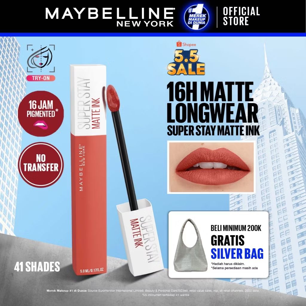 johnbalon89's tweet photo. Cek MAYBELLINE OFFICIAL Superstay Matte Ink Liquid Long Lasting Waterproof Matte Lipstick Lipcream Make Up Warna Matte Intens Transferproof Tahan 16 Jam Lip Matte Lipstik Matte Lipstik dengan harga Rp91.100. Dapatkan di Shopee sekarang! https://t.co/rw5KjhraGm https://t.co/gUJPw0Ig0p