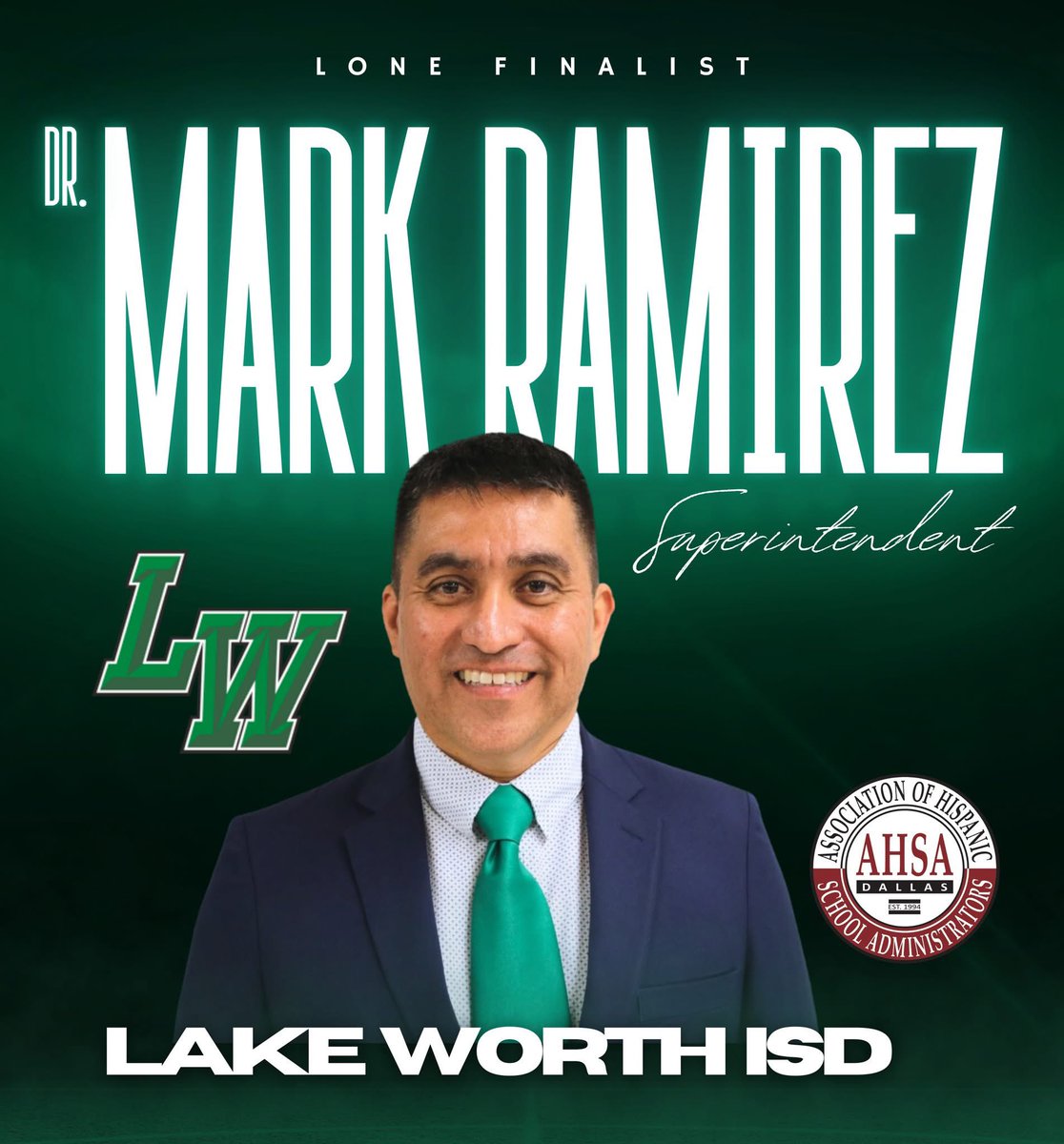 Congratulations, Dr. Mark Ramirez, on being named the lone finalist for Lake Worth ISD Superintendent. We are proud of you and we know you will continue to make giant leaps for students, educators, and families. Let's go, Bullfrogs! 🐸
