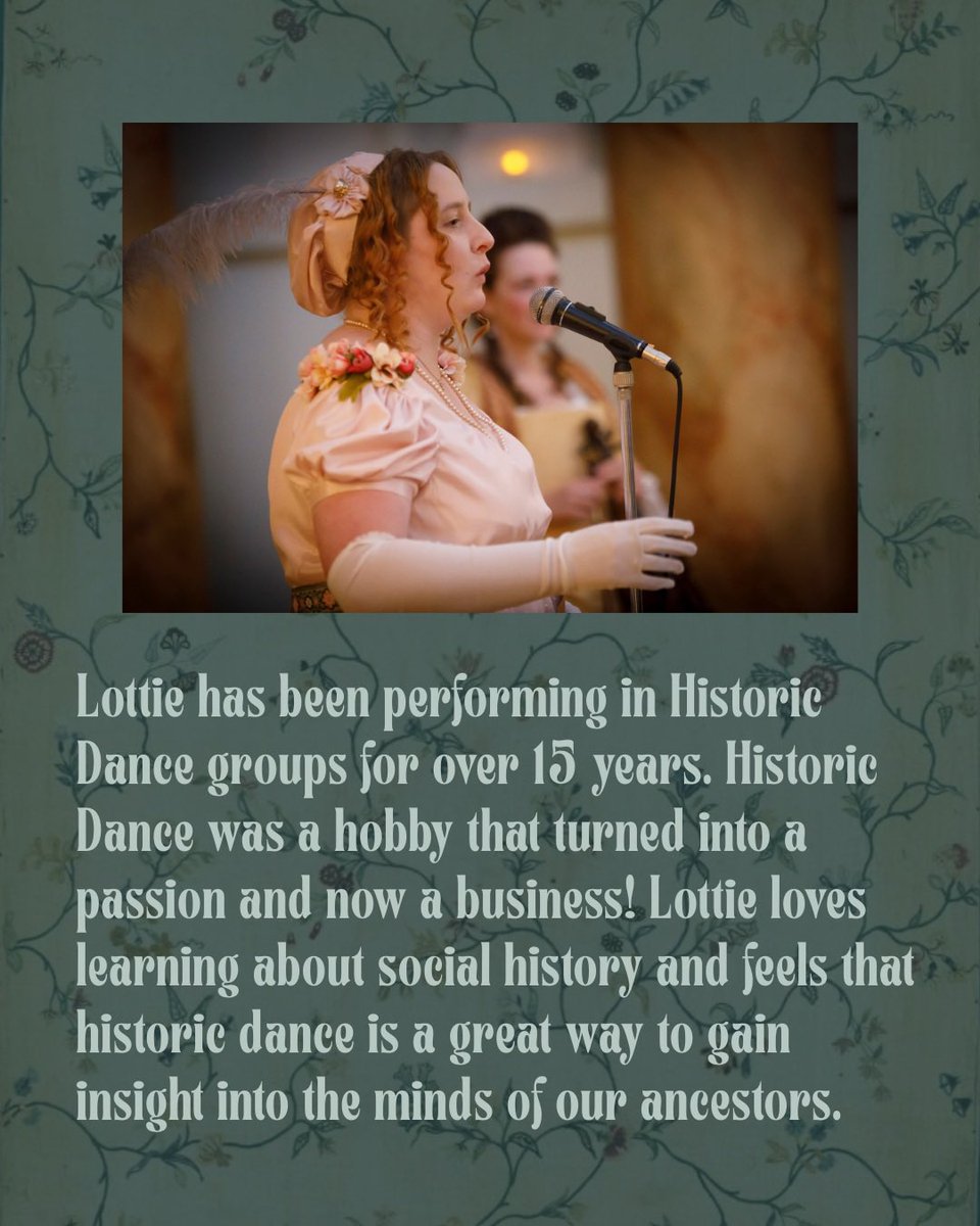 The Spring Ball has music, so naturally we should want dancing as well 💃🏻 Who better to lead us than Lottie from Dance the Past!
We are so excited that Lottie will be teaching us some 18th Century dances from 6-7 at the Ball! We hope to see your there.