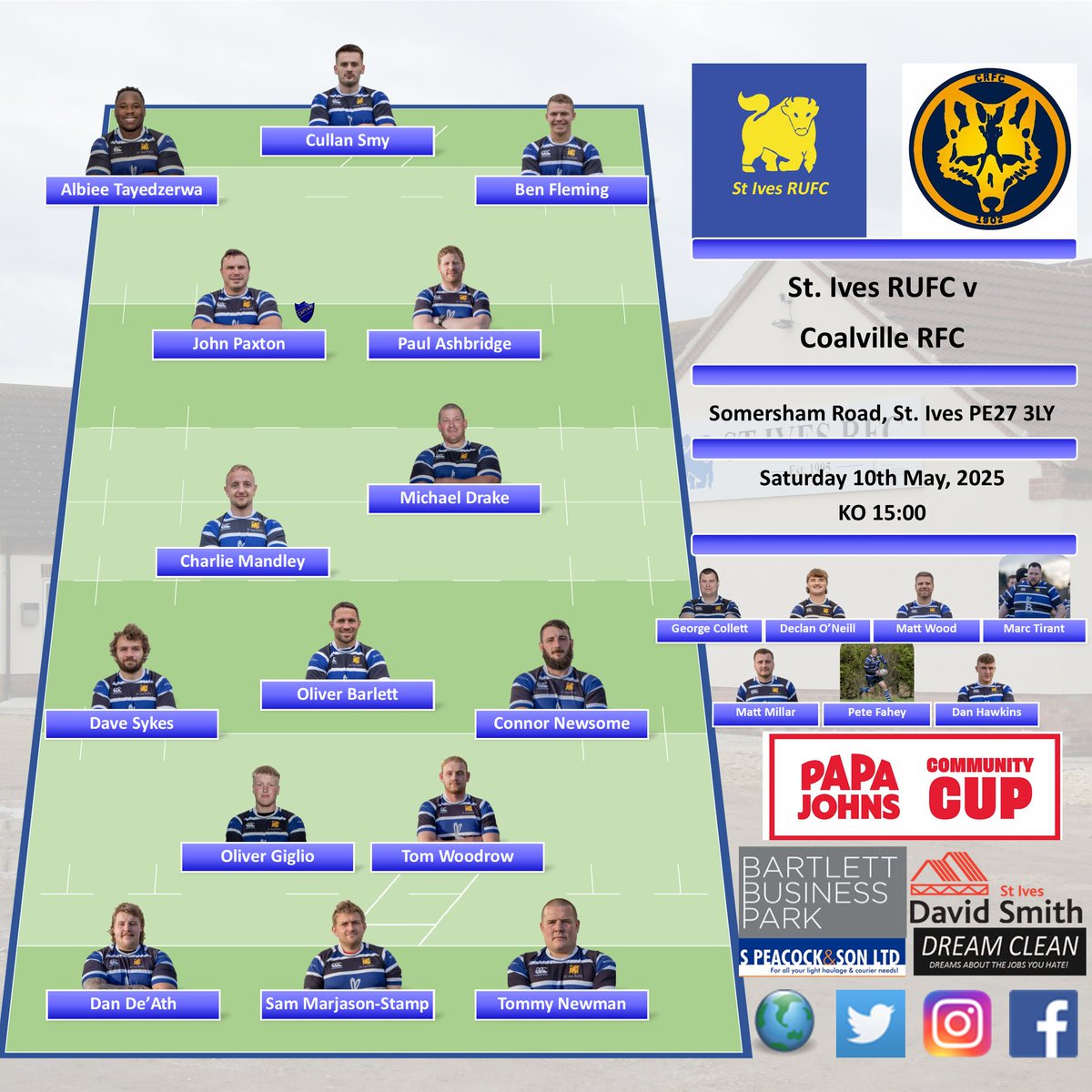 St. Ives RUFC (@stivesrugby) on Twitter photo It's semi-final time!!
<a href="/CoalvilleRugby/">Coalville Rugby</a> is visiting The Chicken Shack for the next phase of <a href="/PapaJohns/">Papa Johns</a> Community Cup.
All support is very much welcomed and appreciated.
#uptheives It's semi-final time!!
<a href="/CoalvilleRugby/">Coalville Rugby</a> is visiting The Chicken Shack for the next phase of <a href="/PapaJohns/">Papa Johns</a> Community Cup.
All support is very much welcomed and appreciated.
#uptheives