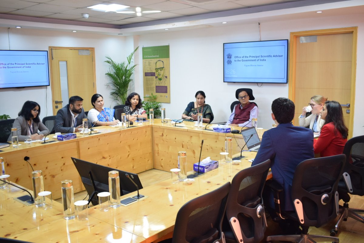 Office of Principal Scientific Adviser to the GoI (@prinsciadvoff) on Twitter photo Ms. Sophia, Regional Director, UK Science & Technology Network, <a href="/FCDOGovUK/">Foreign, Commonwealth & Development Office</a> and team, met Prof. <a href="/AjaySoodIISc/">Ajay Sood</a>, Principal Scientific Adviser to the Government of India(<a href="/PrinSciAdvGoI/">Principal Scientific Adviser, Govt. of India</a>), and Dr. Parvinder Maini, Scientific Secretary, to briefly discuss on UK-India Science & Ms. Sophia, Regional Director, UK Science & Technology Network, <a href="/FCDOGovUK/">Foreign, Commonwealth & Development Office</a> and team, met Prof. <a href="/AjaySoodIISc/">Ajay Sood</a>, Principal Scientific Adviser to the Government of India(<a href="/PrinSciAdvGoI/">Principal Scientific Adviser, Govt. of India</a>), and Dr. Parvinder Maini, Scientific Secretary, to briefly discuss on UK-India Science &