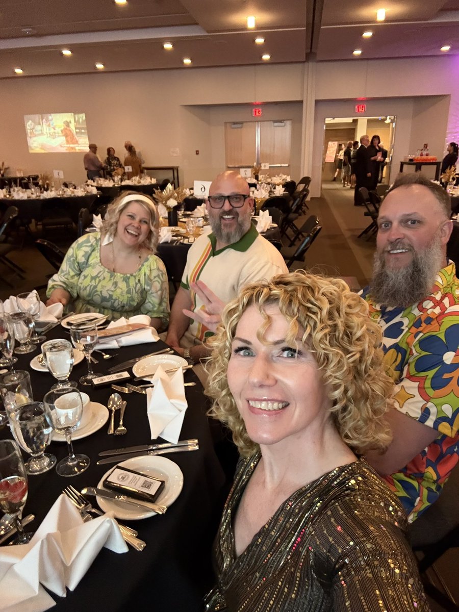 About last night. Spring Fling in support of the Theatre Network, 70s theme. I was out on a school night and past my bedtime!