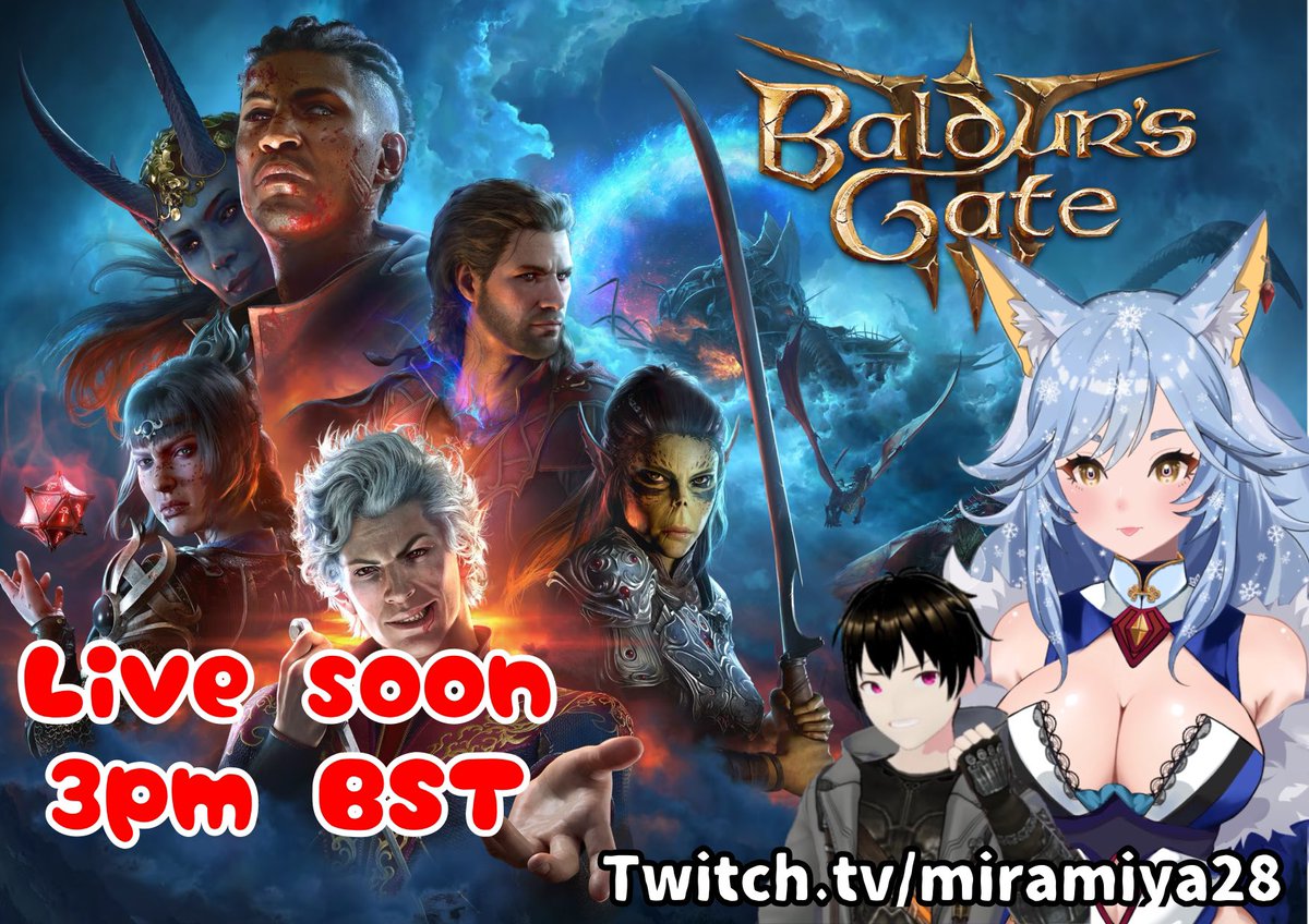 MiramiyaVT's tweet photo. We continue with the story! We cant quit this deep in now!
Join @WeakliestDETH and myself for more Baldur’s Gate 3 shenanigans 🫶🏻
#VtuberGames #BaldursGate3 #liveontwitter https://t.co/ouSyQOVdbR