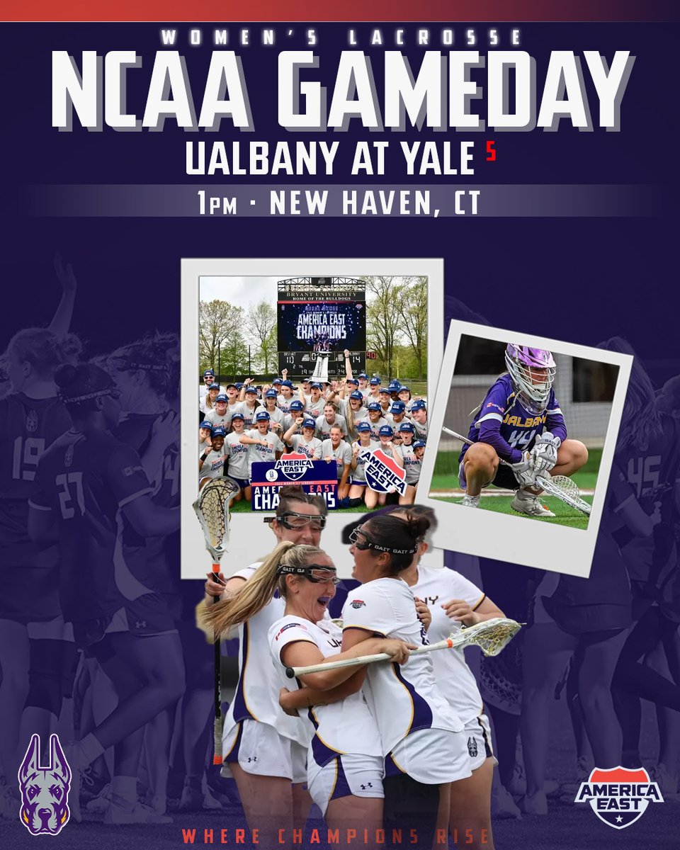 America East (@americaeast) on Twitter photo NCAA #WLAX Gameday
<a href="/UAlbanyWLax/">UAlbany Women's Lacrosse</a> at No. 5 Yale
📍 New Haven, Ct.
⏰ 1pm
📺 ESPN+
📊 ncaa.com/game/6448534 NCAA #WLAX Gameday
<a href="/UAlbanyWLax/">UAlbany Women's Lacrosse</a> at No. 5 Yale
📍 New Haven, Ct.
⏰ 1pm
📺 ESPN+
📊 ncaa.com/game/6448534