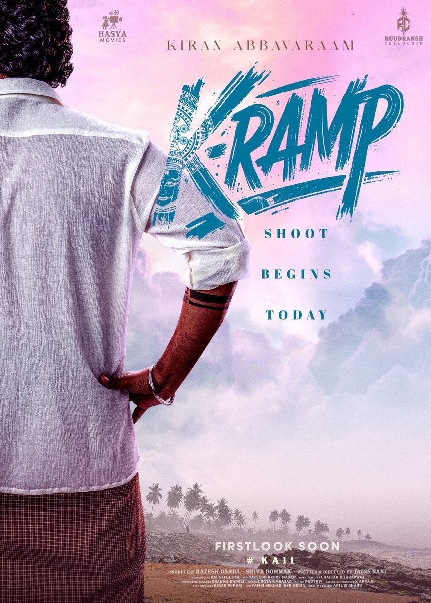 jains nani (@jainsnani) on Twitter photo From the pre-production shores to the on-set blaze π₯
<a href="/Kiran_Abbavaram/">Kiran Abbavaram</a>βs #KRamp Shoot Begins Today β€οΈβπ₯
#KRAMPBegins π€π»
#KA11 First Look out soon
<a href="/realyukti/">Yukti Thareja</a> <a href="/JainsNani/">jains nani</a> <a href="/RajeshDanda_/">Razesh Danda</a> #ShivaBommak <a href="/HasyaMovies/">Hasya Movies</a> <a href="/chaitanmusic/">Chaitan Bharadwaj</a> <a href="/brahmakadali/">Brahma Kadali</a> <a href="/ChotaKPrasad/">Chota K Prasad</a> <a href="/_balajigutta/">BALAJI</a> From the pre-production shores to the on-set blaze π₯
<a href="/Kiran_Abbavaram/">Kiran Abbavaram</a>βs #KRamp Shoot Begins Today β€οΈβπ₯
#KRAMPBegins π€π»
#KA11 First Look out soon
<a href="/realyukti/">Yukti Thareja</a> <a href="/JainsNani/">jains nani</a> <a href="/RajeshDanda_/">Razesh Danda</a> #ShivaBommak <a href="/HasyaMovies/">Hasya Movies</a> <a href="/chaitanmusic/">Chaitan Bharadwaj</a> <a href="/brahmakadali/">Brahma Kadali</a> <a href="/ChotaKPrasad/">Chota K Prasad</a> <a href="/_balajigutta/">BALAJI</a>
