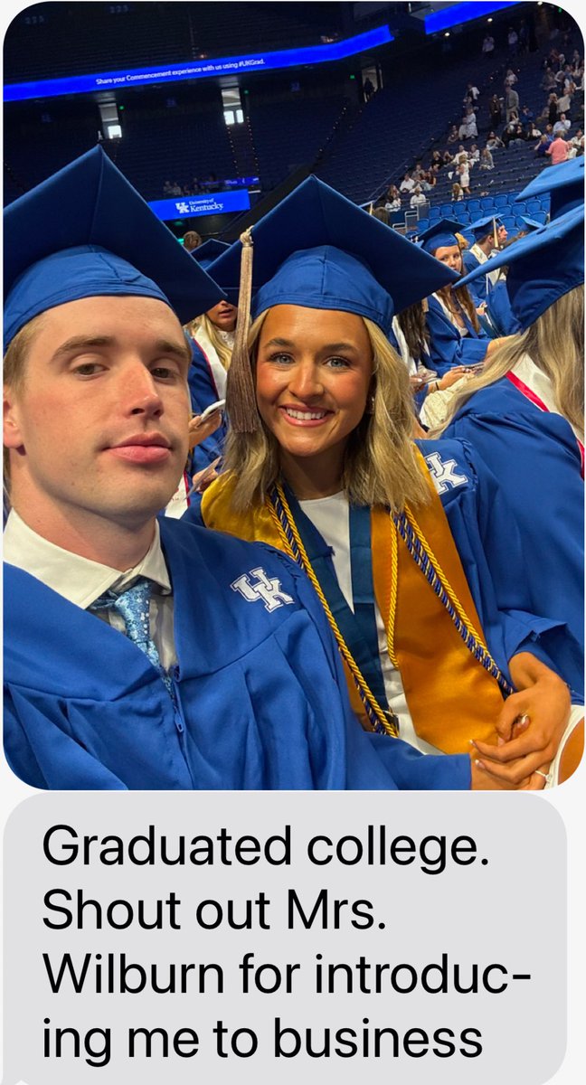 Great Job Mrs. Wilburn! No better feeling during Teacher Appreciation week  than when 2 former students and UK Grads- Eric W. And Mia F.  Mention the difference you made in their life. Best of luck to both but “Once a Devil Always a Devil” <a href="/russellind/">Russell Independent</a> <a href="/KY_CTE/">Kentucky Office of Career and Technical Education</a>