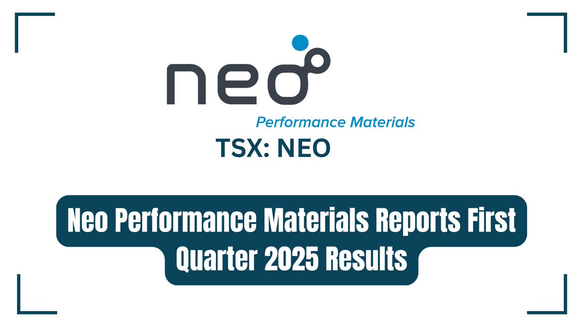 InvestorNewsCom's tweet photo. #NeoPerformance Reports First Quarter 2025 Results https://t.co/E8ZWQdjEaf 

#RareEarths #CriticalMinerals @Neo_Materials $NEO https://t.co/s3iLSGNPrt