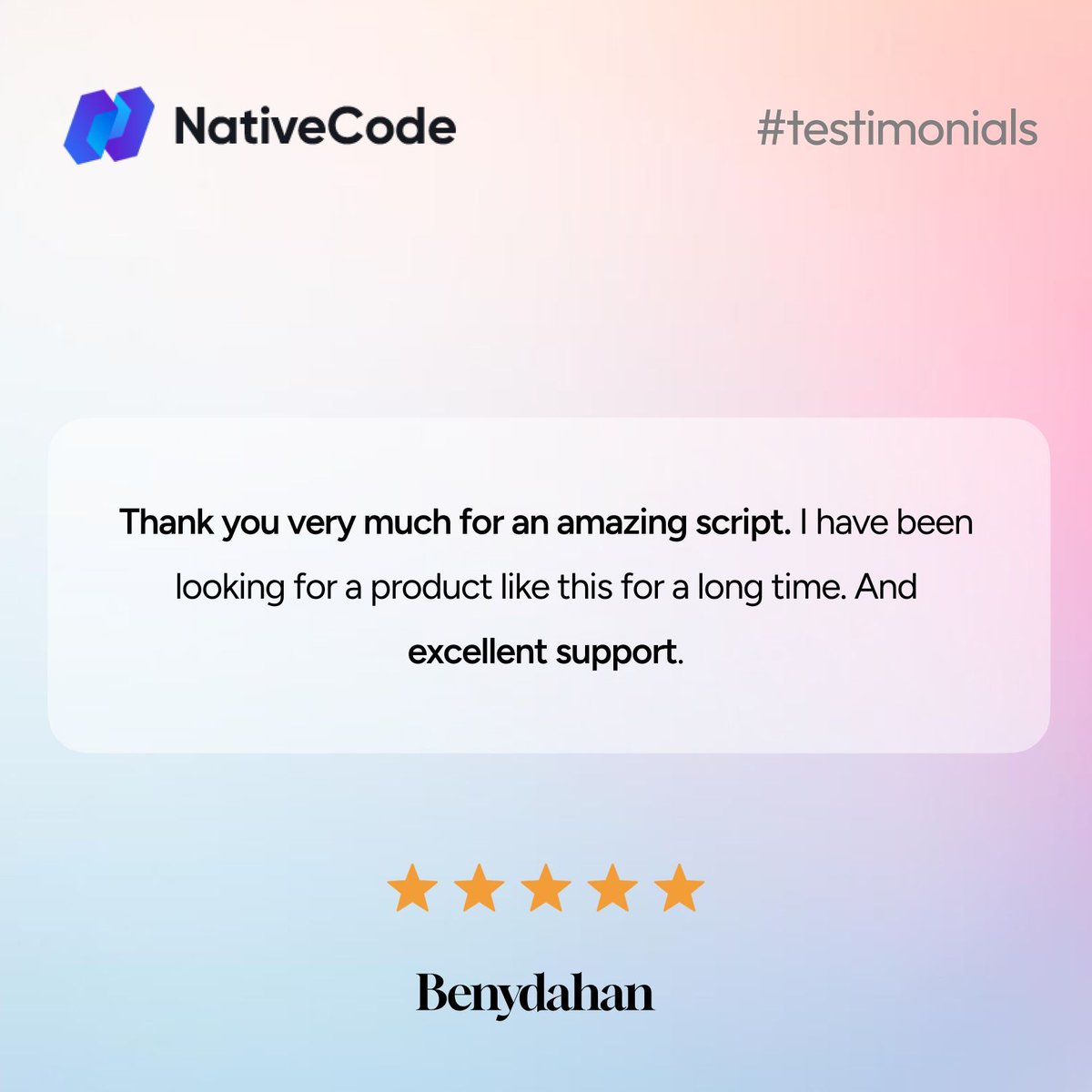 NativeCodeIn's tweet image. 😇 Dropping a positive feedback here! ✨
🔗 Check our Products here -cutt.ly/6raSfYYJ
#SaaS #NativeCode #ClientFeedback