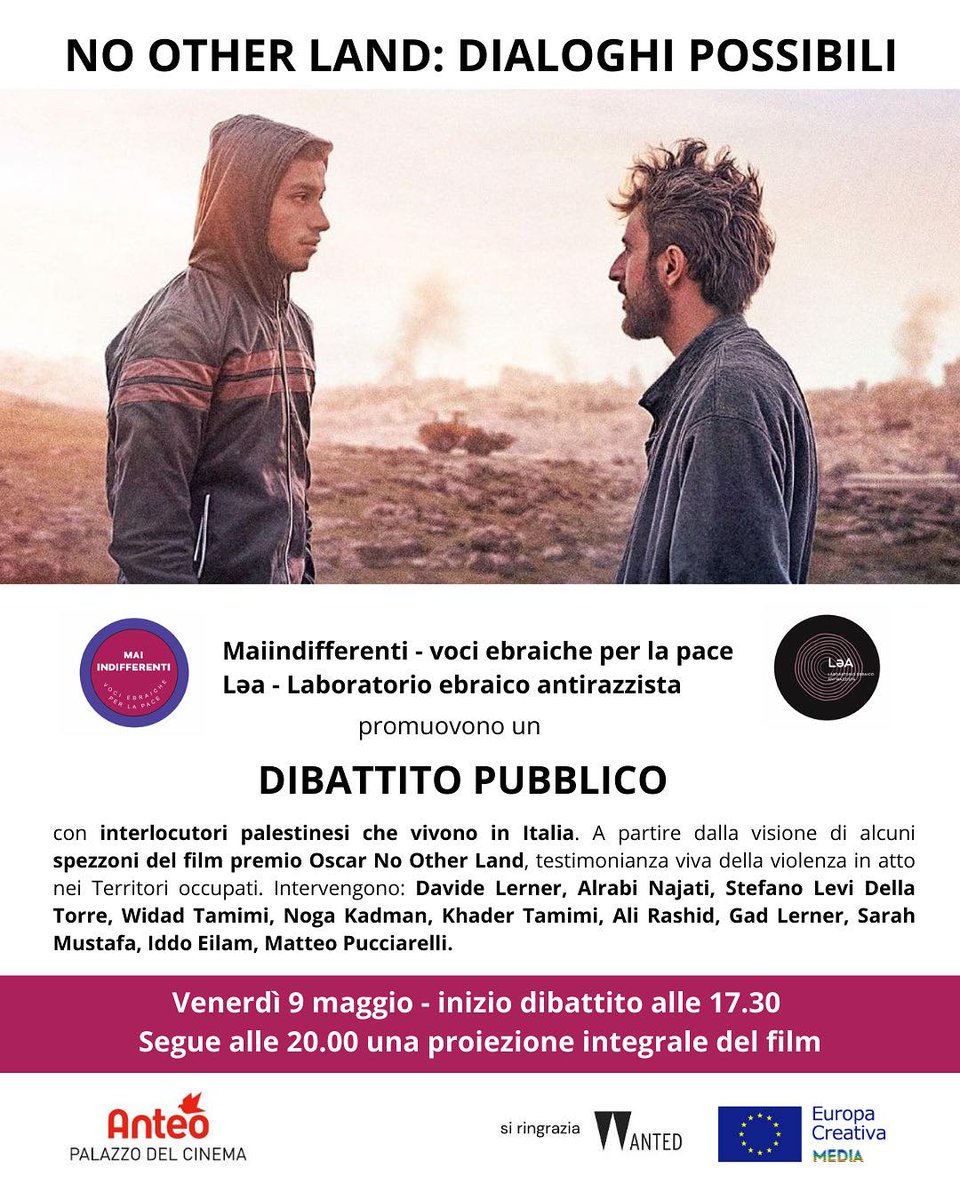 Riconoscere l'altro, diritti per tutte e per tutti. La pace è possibile, praticandola. Oggi a Milano, cinema Anteo, ore 17,30 #ultimogiornodigaza
