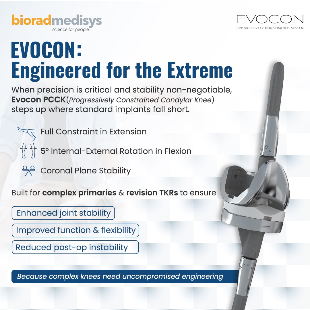 When knees need more than standard solutions, precision-driven innovation steps in. Meet #Evocon built for complex primary and revision TKRs. It delivers stability without sacrificing flexibility, because every step deserves engineering that keeps up.

#BioradMedisys #Orthopedic