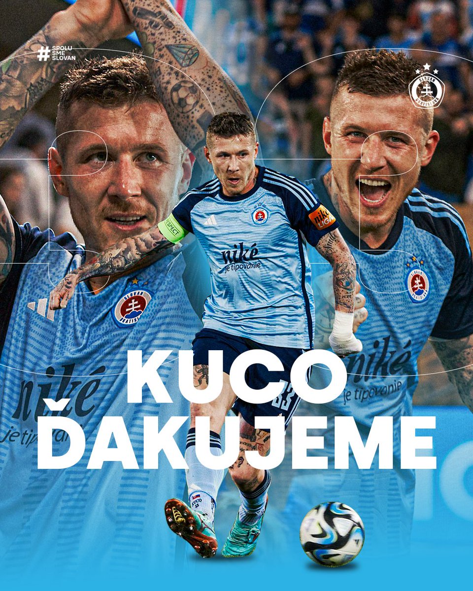 KUCO33 ĎAKUJEME! 👏
S číslom 33 si bojoval za náš klub srdcom.💙
Na zápase Slovan – Košice sa oficiálne rozlúčime s hráčom, ktorý sa zapísal do našej klubovej histórie.
🌟Navždy zostaneš našou legendou!🌟
#belasimajstri #spolusmeslovan