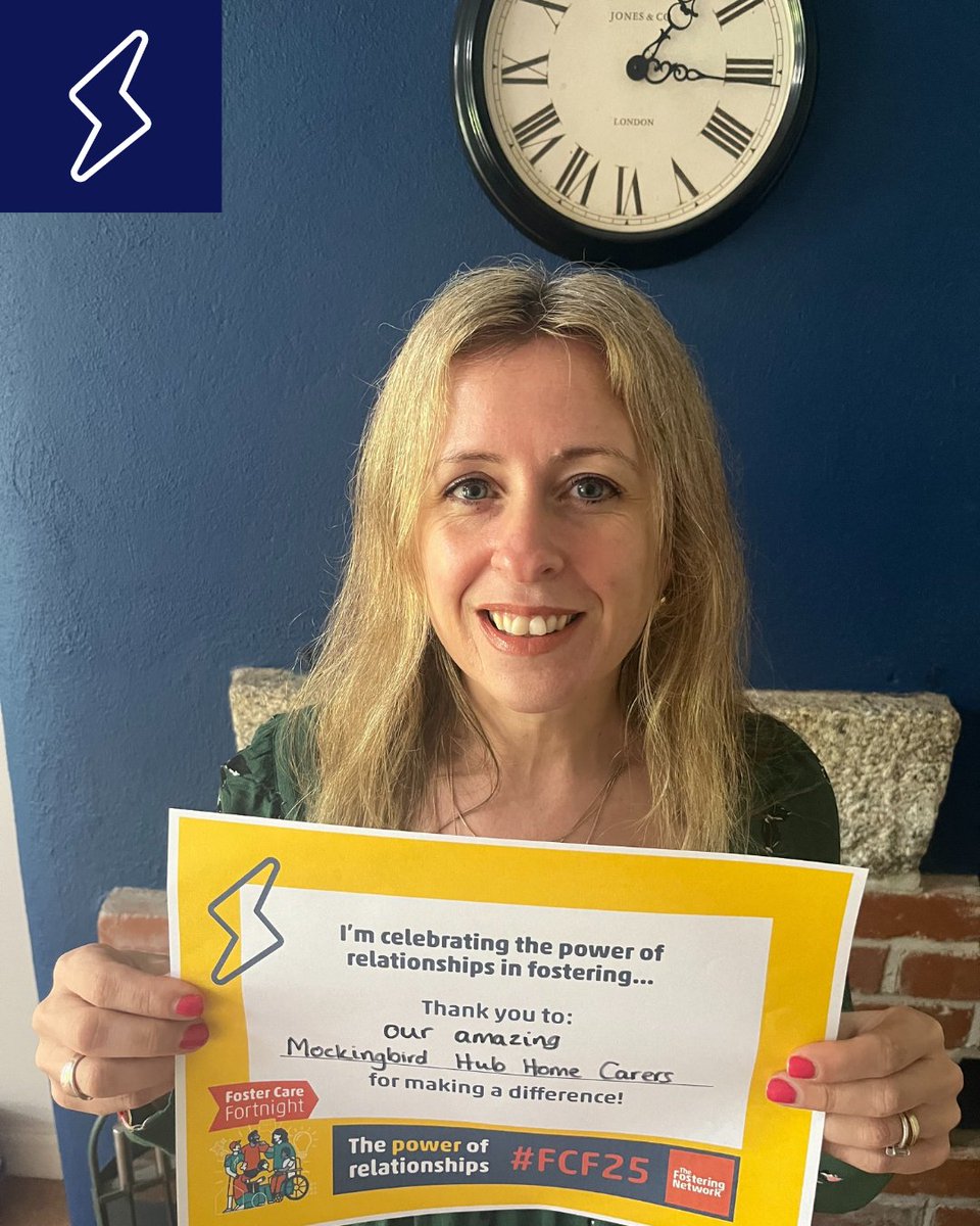 Who will you thank this #FCF25? ⚡ 

From Monday, we’re celebrating the powerful relationships in fostering.

📸 Print our placard
✍️ Write your shout-out
📲 Share + tag us!

Bethan’s thanking Mockingbird hub carers - who’s on your list?

bit.ly/3FTh9ch