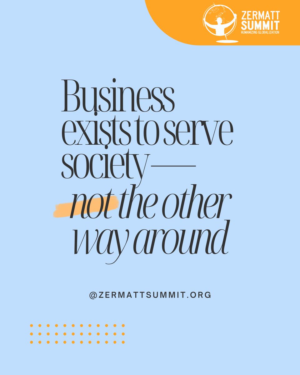 “Business exists to serve society — not the other way around.”
At Zermatt Summit, we champion purpose-driven leadership.
#ZermattSummit #ServantLeadership #BusinessForGood