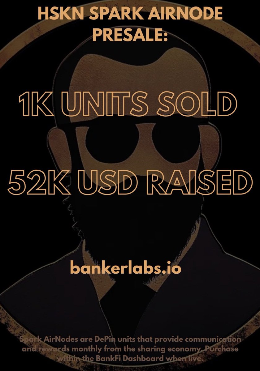HSKN SPARK AIRNODE: 1K+ Units Sold in less than 24 hours.  

A huge milestone achieved: over 1,000 Spark AirNodes sold and $52,000+ raised on Day 1 of our AirNode sale.

That’s over 1K AirNodes generating rewards monthly, and 1K families and business able to access first-world
