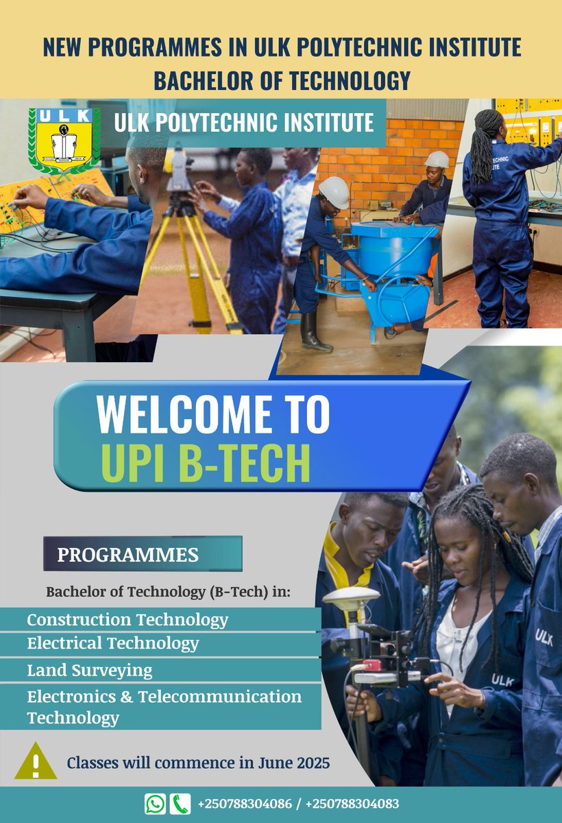 New B-TECH programmes at #ULKPolytechnic
#ULK
