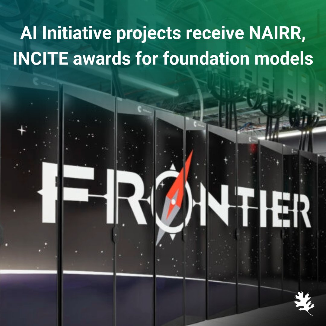 ORNL Computing & Computational Sciences (@ornlcomputing) on Twitter photo Six <a href="/ORNL/">Oak Ridge Lab</a> projects garnered allocations from the National Artificial Intelligence Research Resource (NAIRR) pilot and the INCITE program, marking a significant leap in harnessing #AI within and beyond research environments.🚀
💫 More details ➡️ bit.ly/3RVaWzy Six <a href="/ORNL/">Oak Ridge Lab</a> projects garnered allocations from the National Artificial Intelligence Research Resource (NAIRR) pilot and the INCITE program, marking a significant leap in harnessing #AI within and beyond research environments.🚀
💫 More details ➡️ bit.ly/3RVaWzy