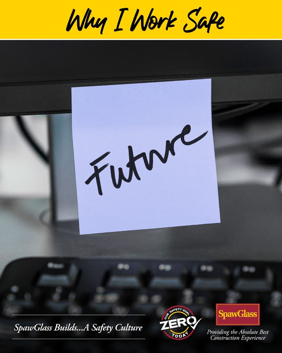 SpawGlass1953's tweet image. We work safe today to protect the future we’re building – from watching our families grow to enjoying a rewarding retirement. Every safe choice on the jobsite moves us closer to that future.

#ConstructionSafetyWeek #WhyIWorkSafe #SafetyWHY #ZeroToday
