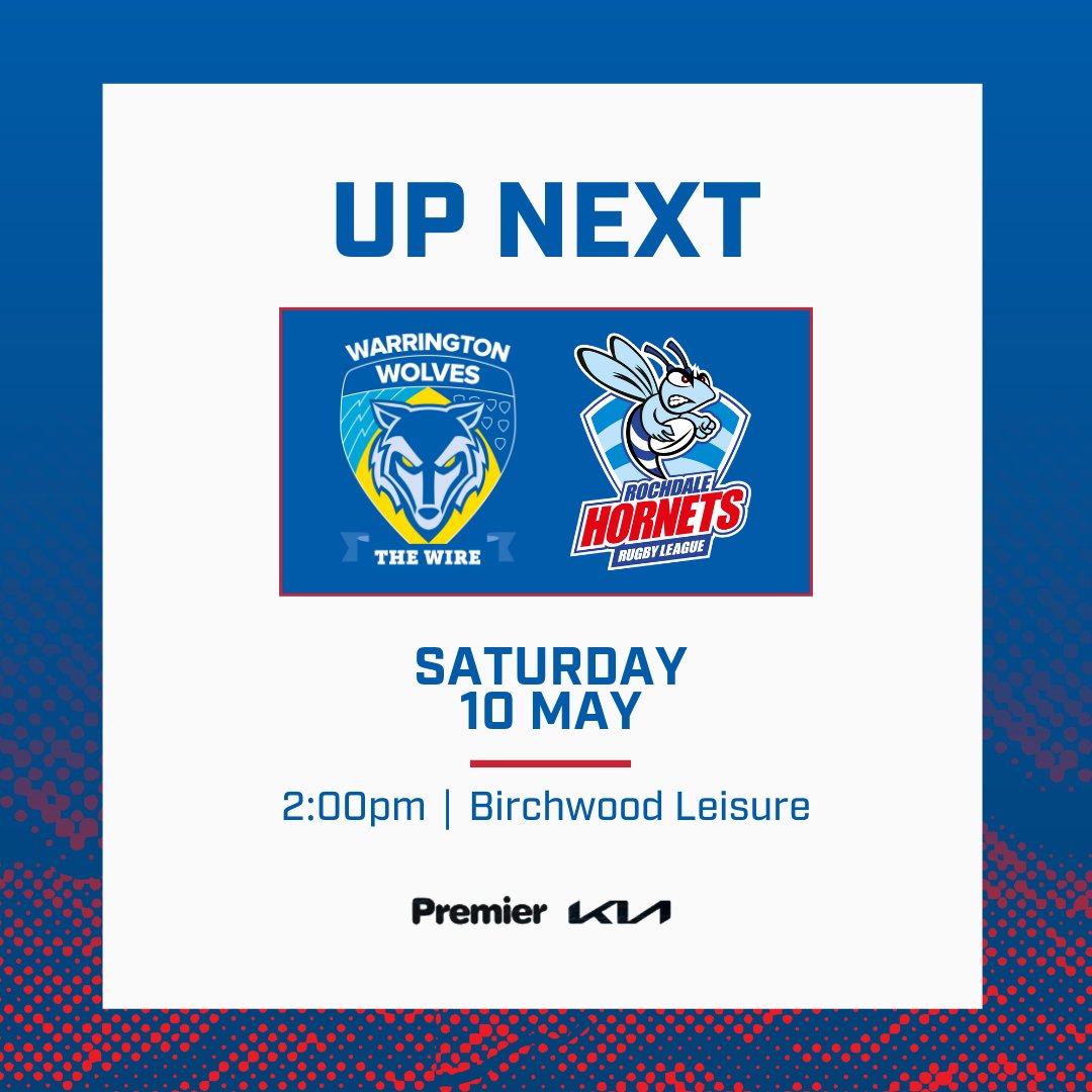 Good luck to our Hornets wheelchair team in tomorrow's league opener against Warrington! 👊

🆚 <a href="/WarringtonRLFC/">Warrington Wolves</a>
📅 Saturday 10 May
🏟️ Birchwood Leisure
⏰ 2:00pm kick-off
🏆 Betfred Championship West