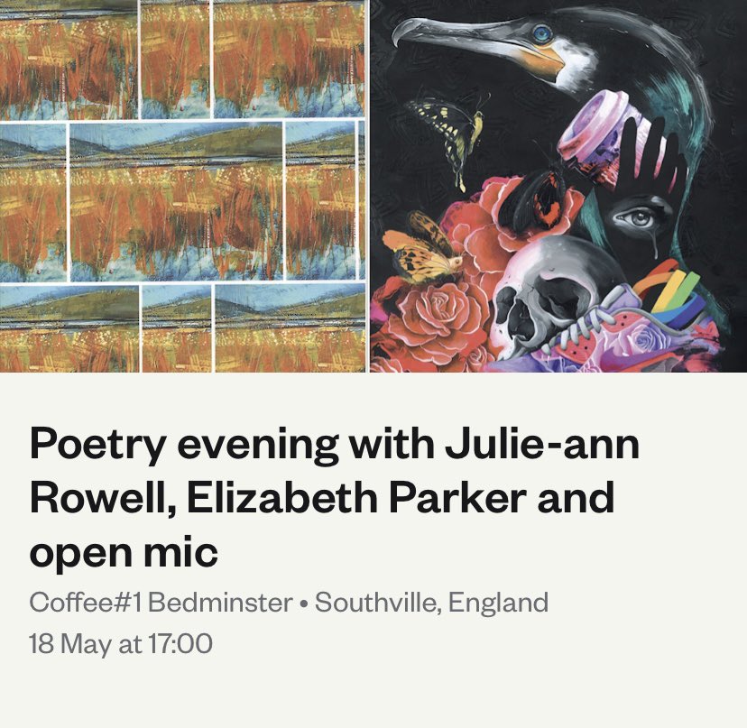 Not long now…Grab your tickets. Only a couple of open mic slots left. Tickets, info, email to grab a slot: eventbrite.co.uk/e/poetry-eveni…